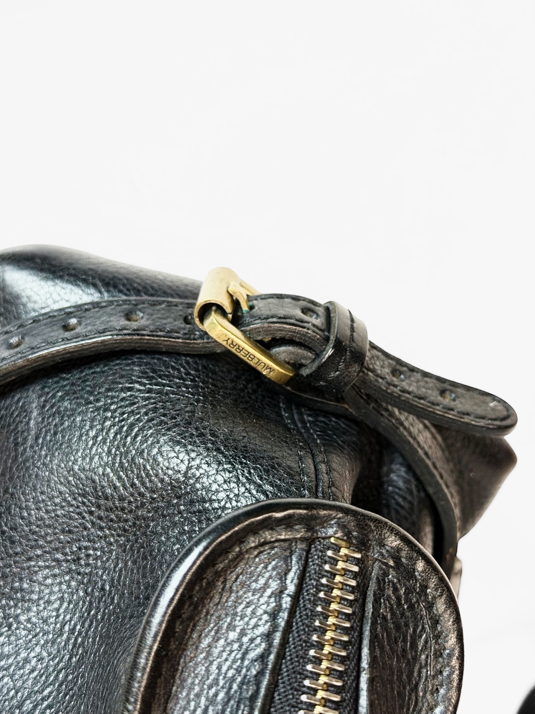 MULBERRY Black Leather Bowler Bag – Early 2000s Icon