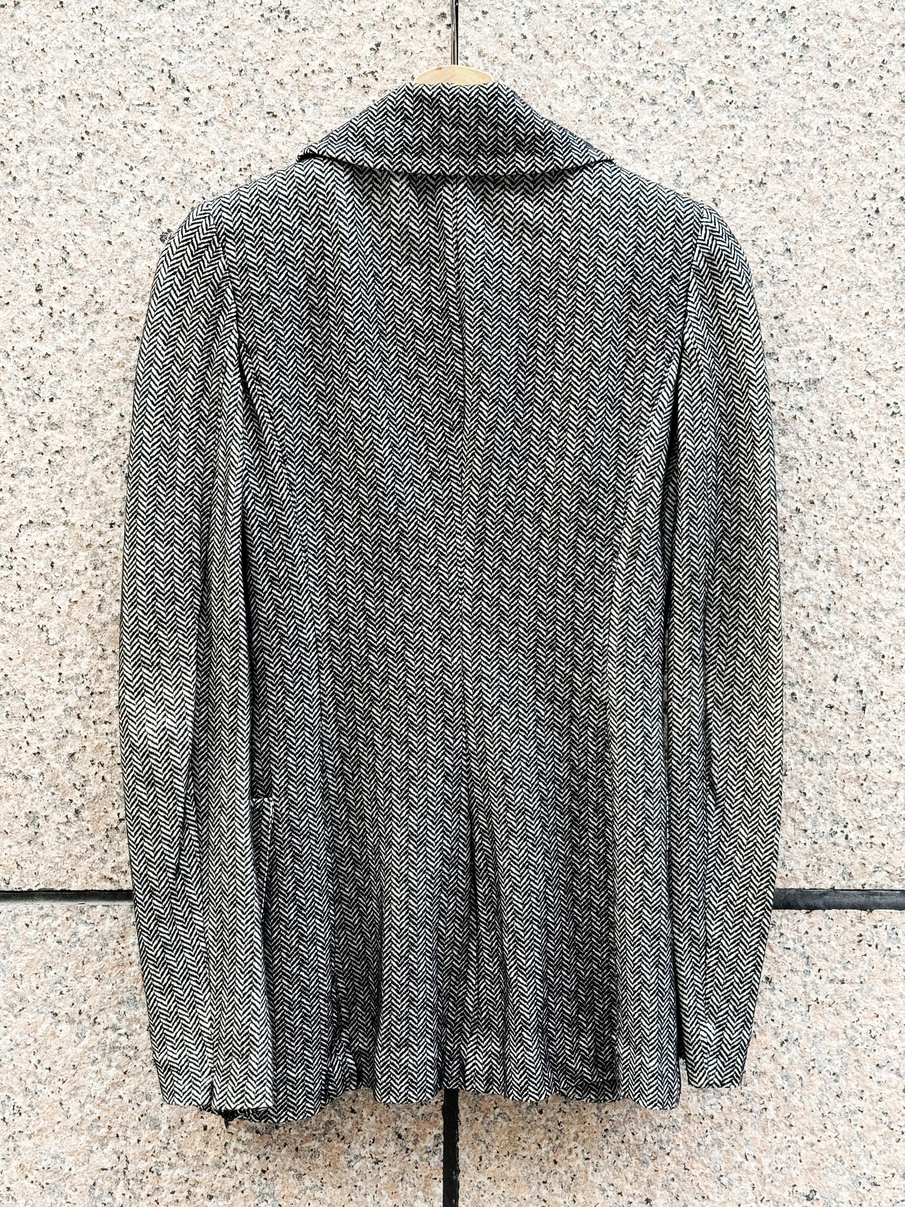 Emporio Armani Black & White Herringbone Blazer