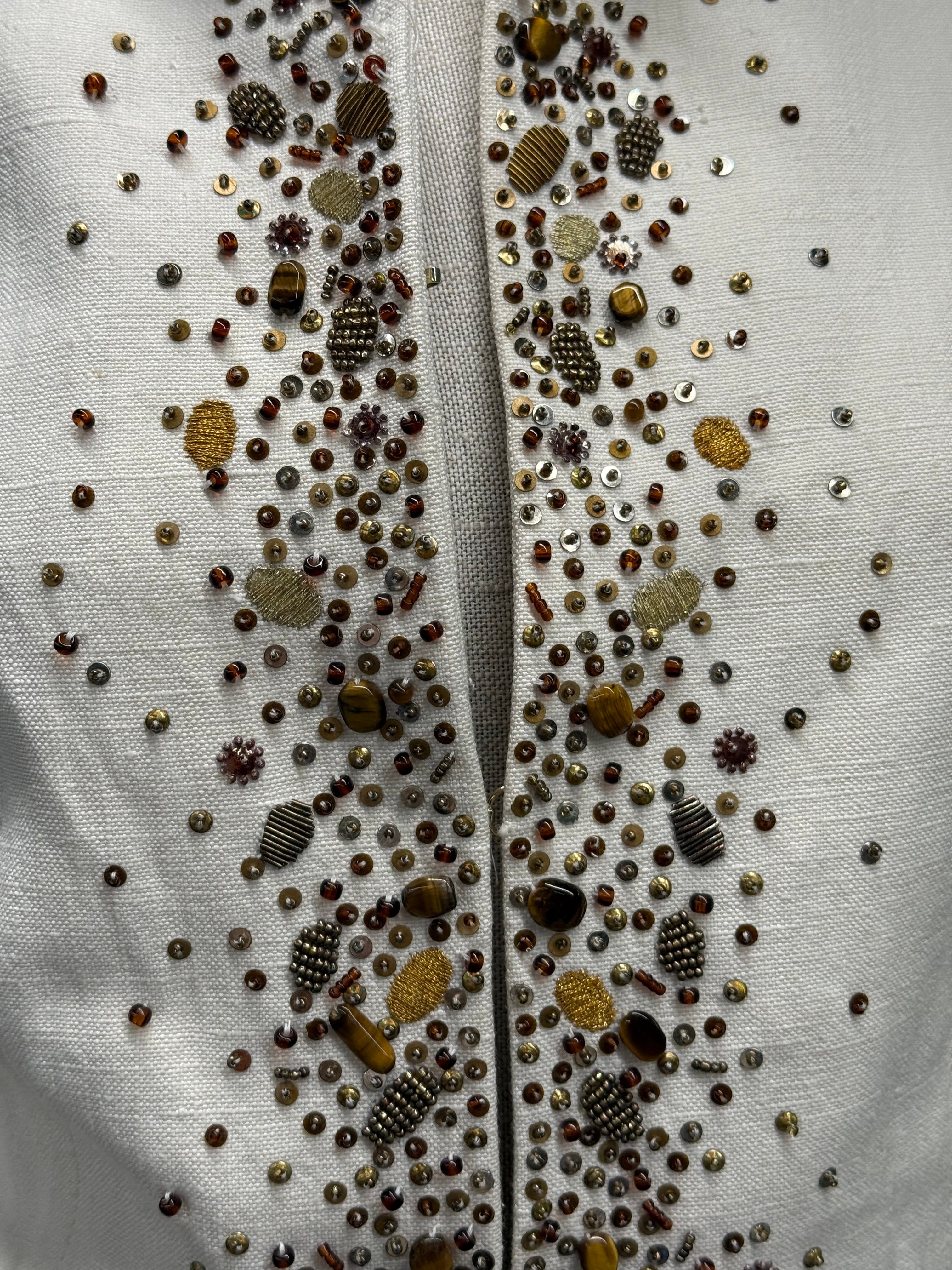 Escada Embellished Silk-Linen Jacket