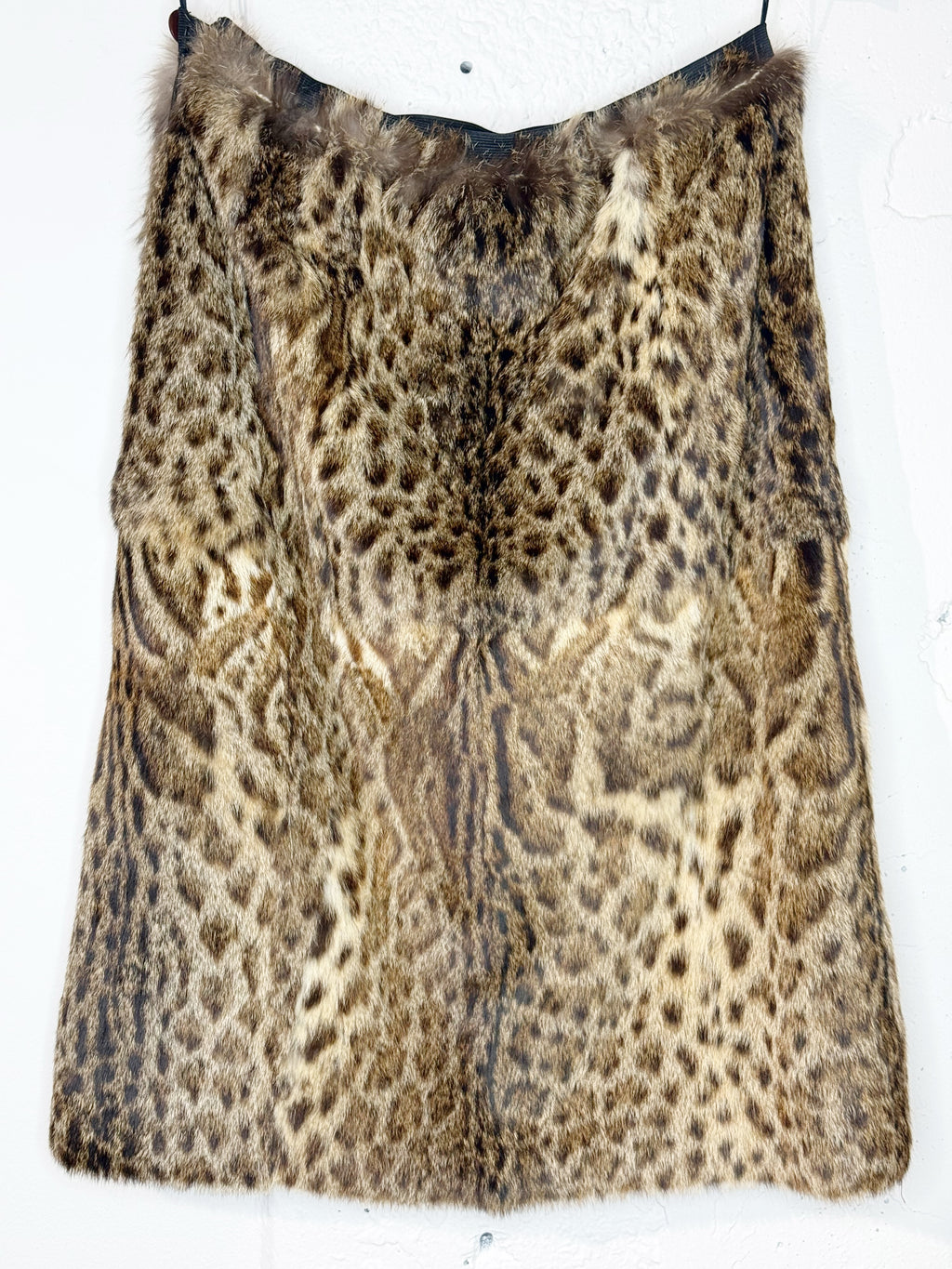Vintage Leopard Print Fur Skirt