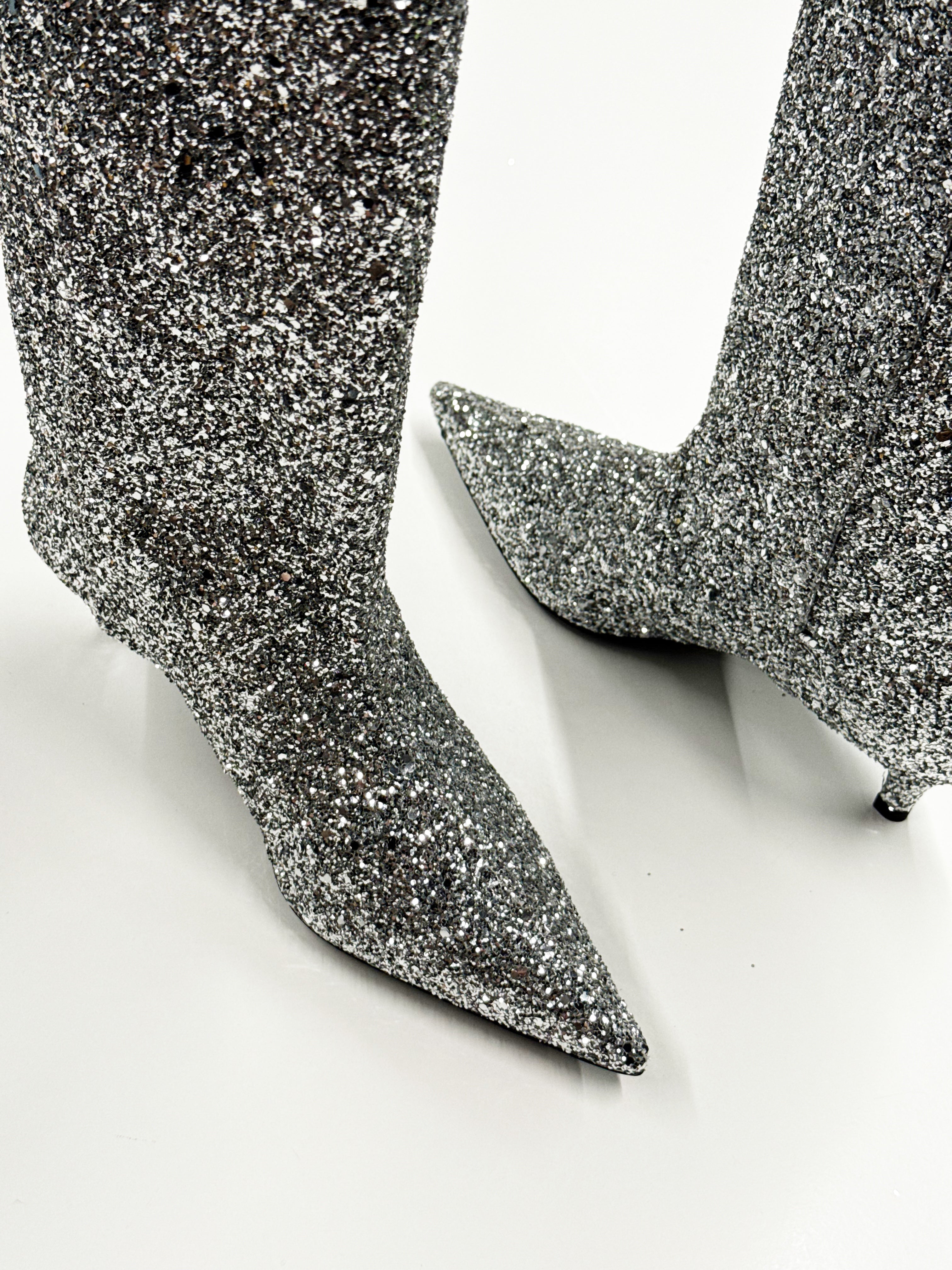 Teurn Silver Glitter Boots
