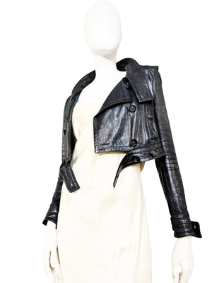 Burberry Prorsum Cropped Leather Jacket