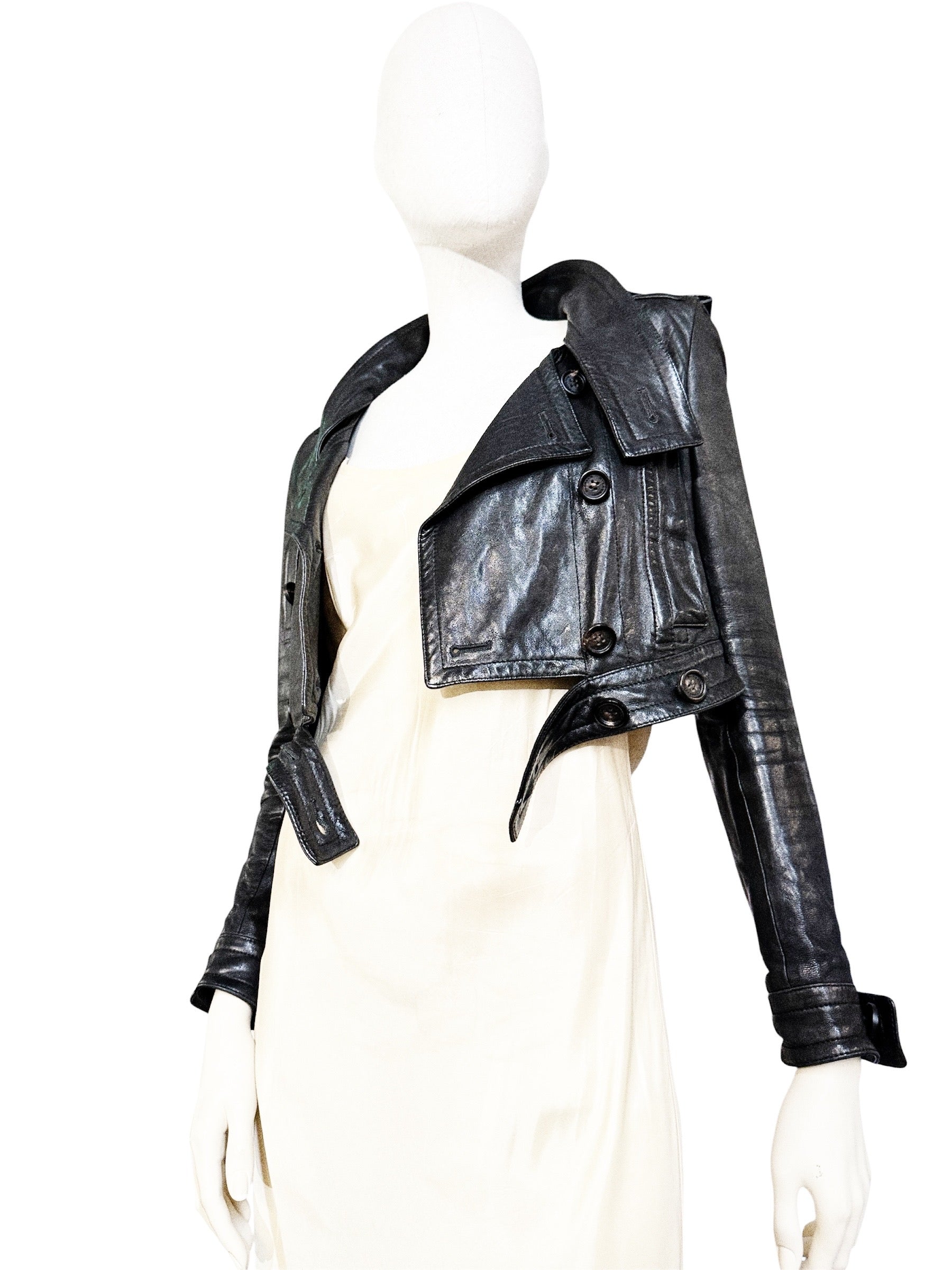Burberry Prorsum Cropped Leather Jacket