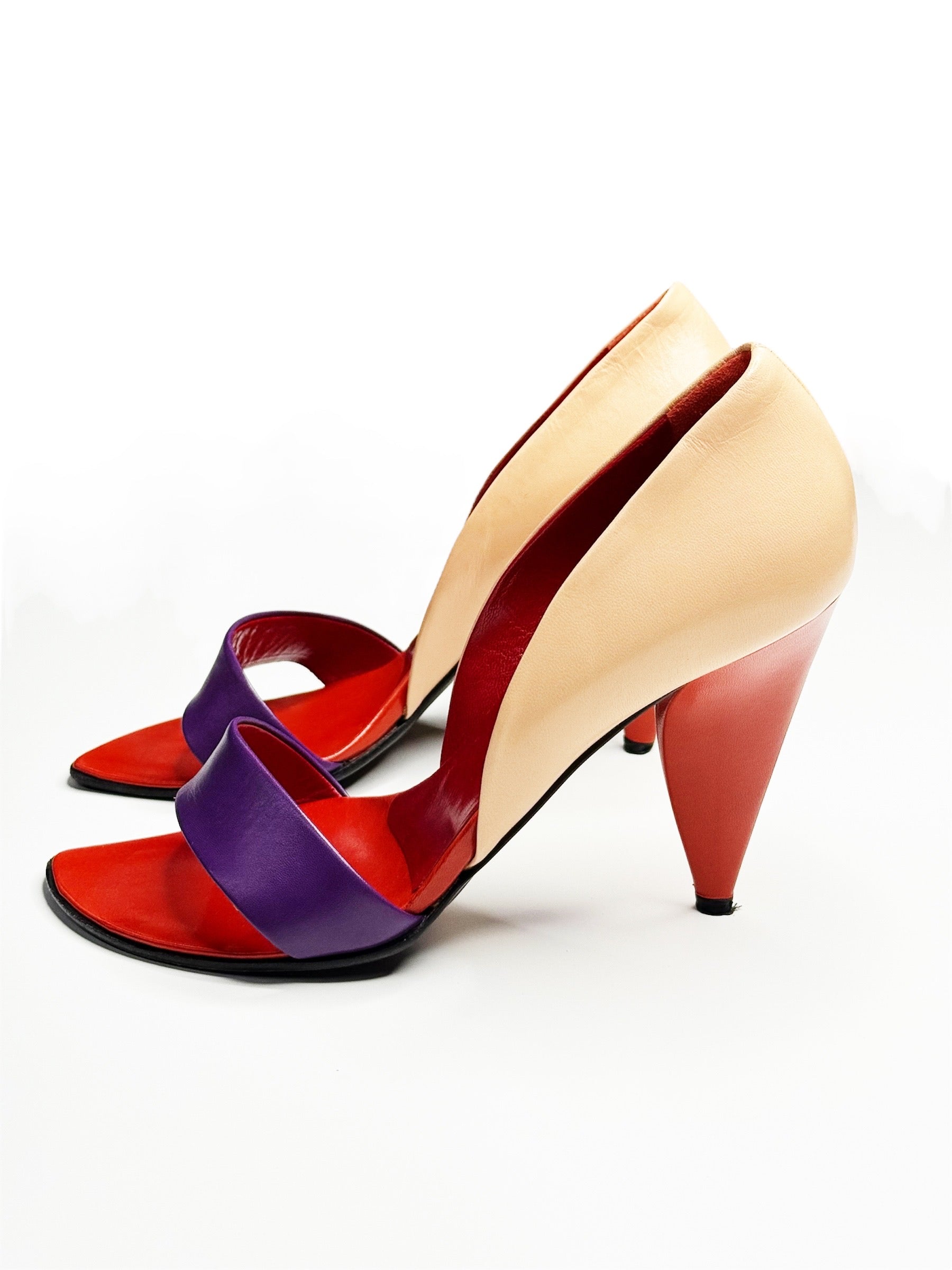 Prada Tricolour Sculptural Heels