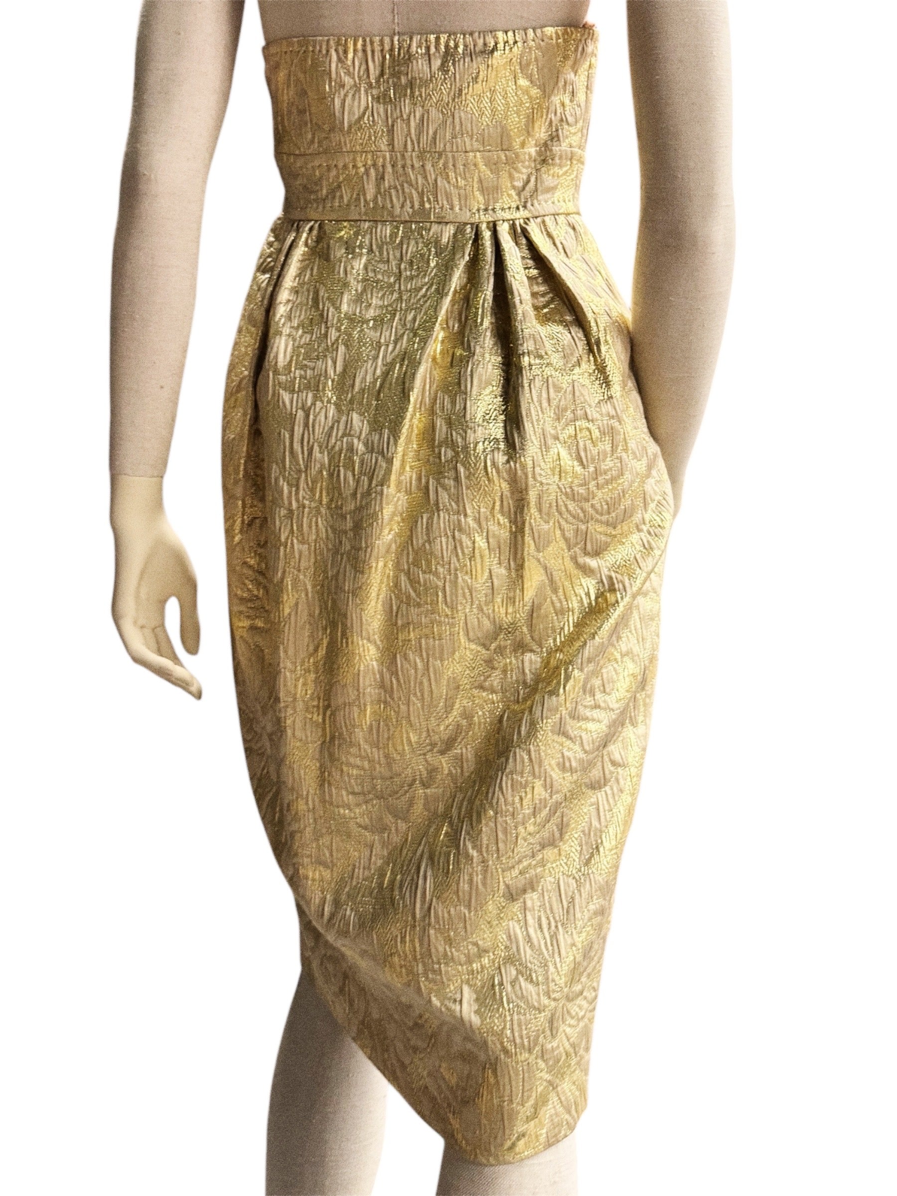 DSQUARED2 Strapless Gold Dress