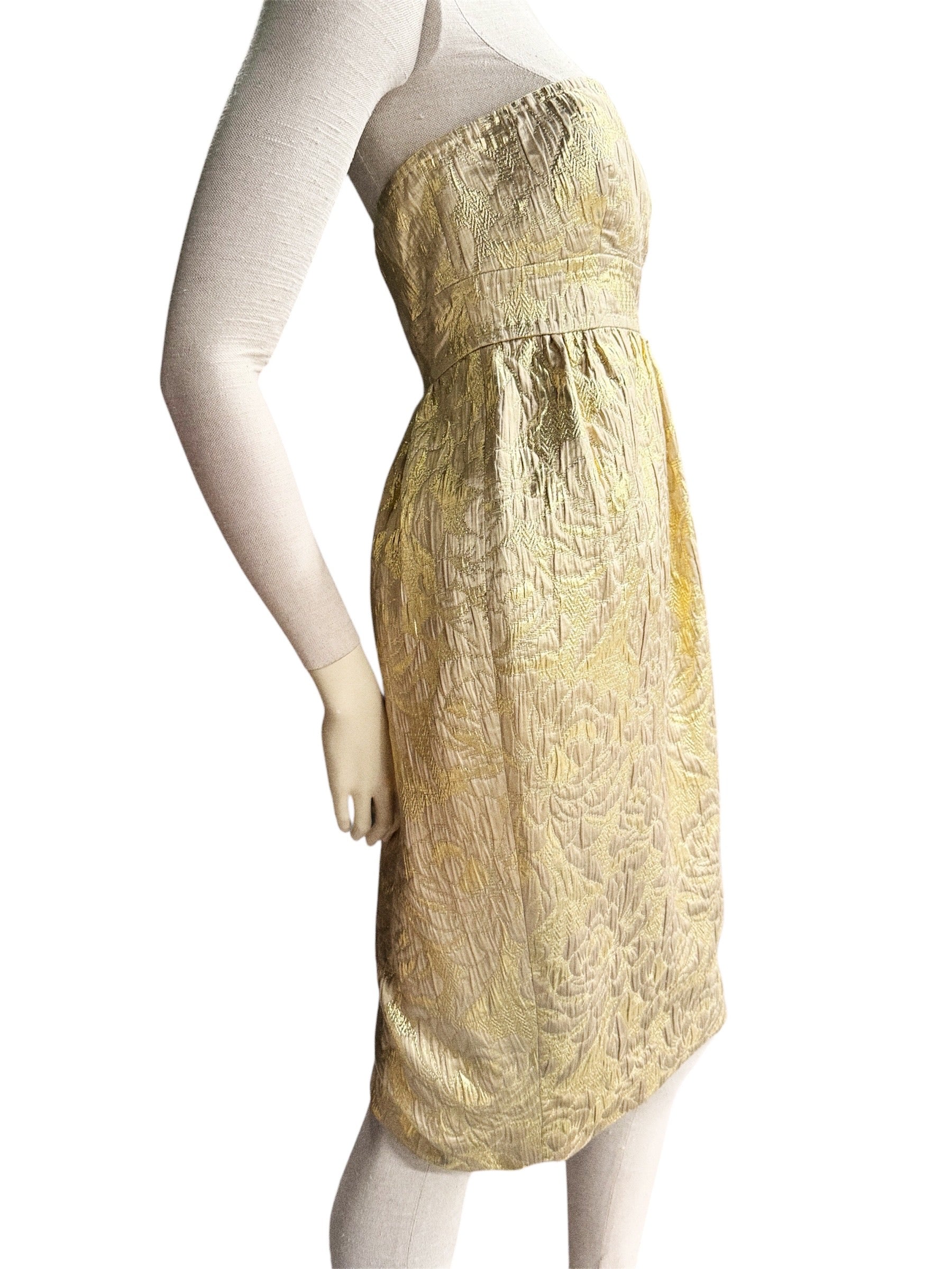 DSQUARED2 Strapless Gold Dress