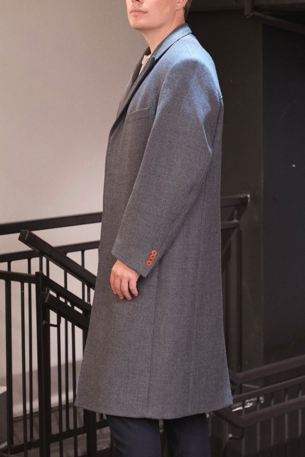 T. Michael Wool Overcoat with Red Lining - EU 58 (XXL)