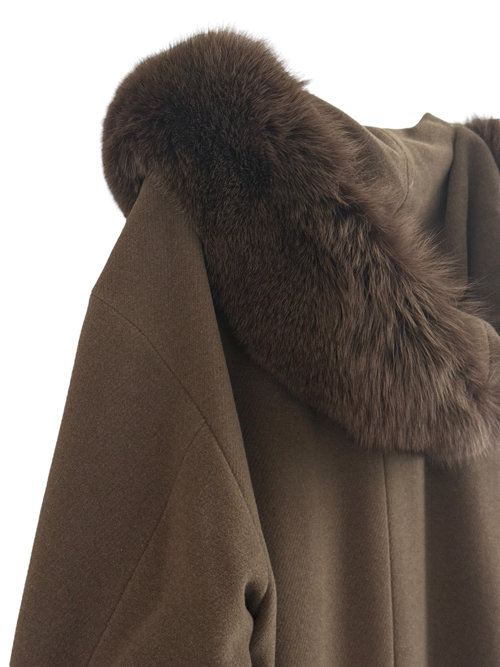 Antonette Wool-Angora Coat with Fur Collar - EU 40