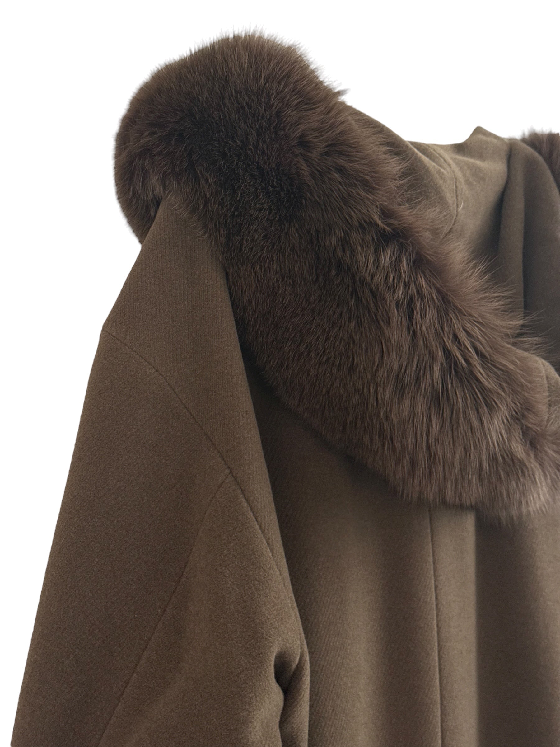 Antonette Wool-Angora Coat with Fur Collar - EU 40