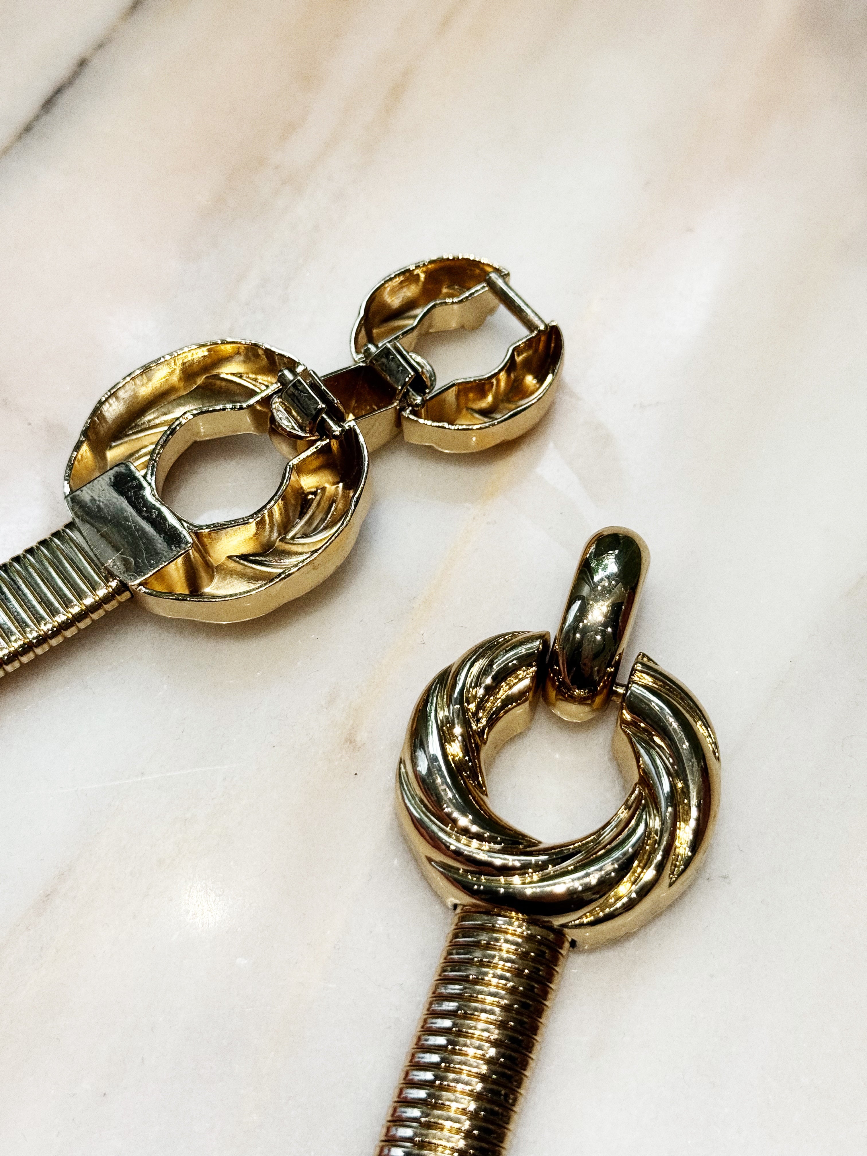 Gold-Tone Sculptural Metal Belt