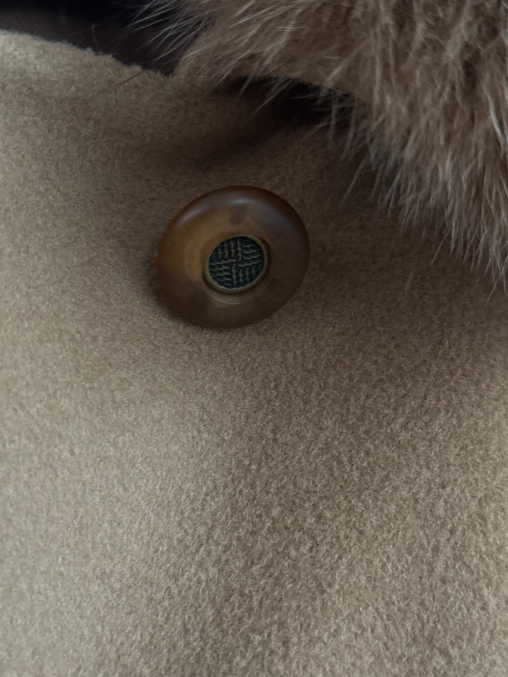 Antonette Wool-Angora Coat with Fur Collar - EU 40