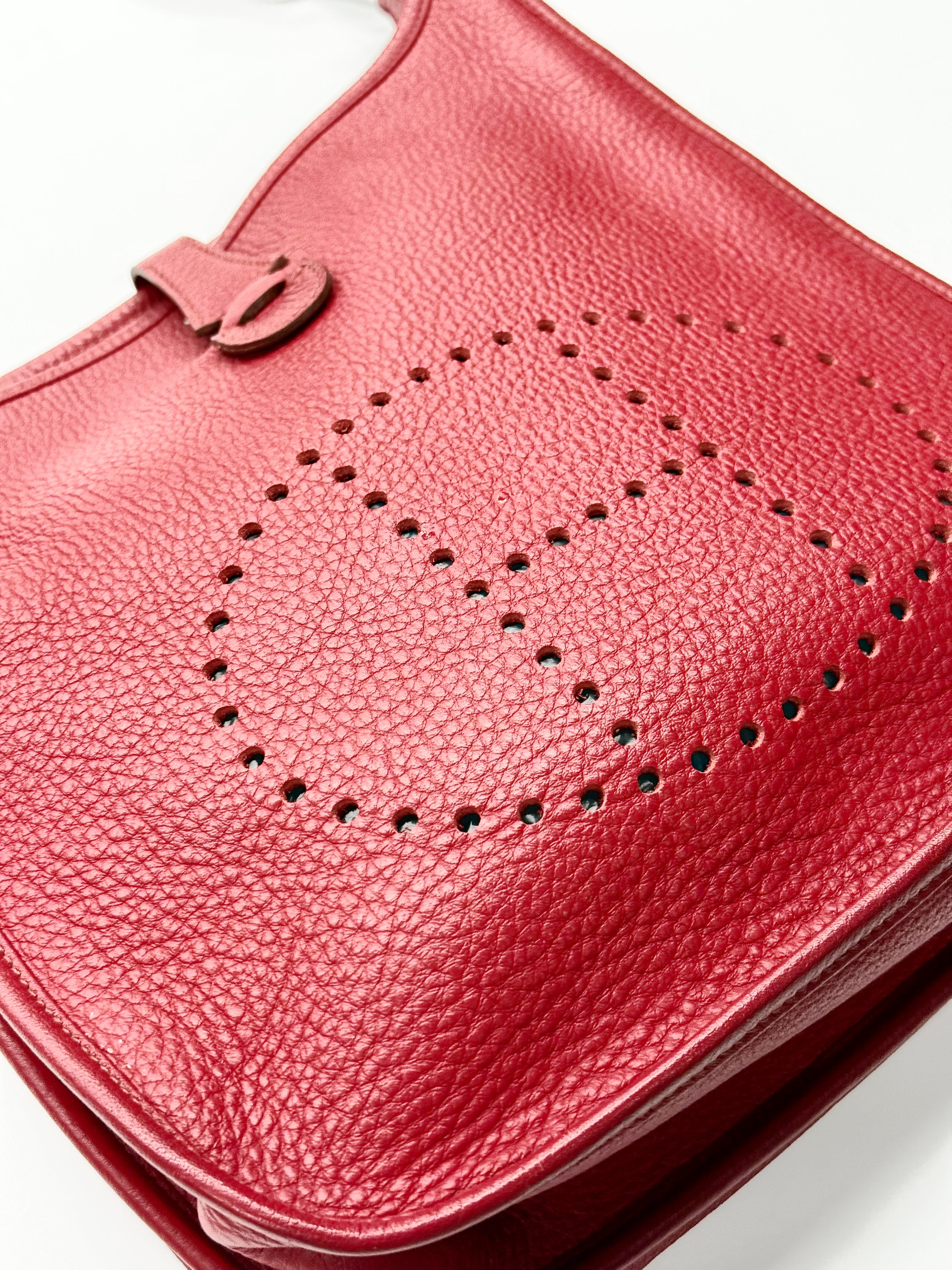 Hermès Evelyne III PM Red Clemence Leather Crossbody Bag