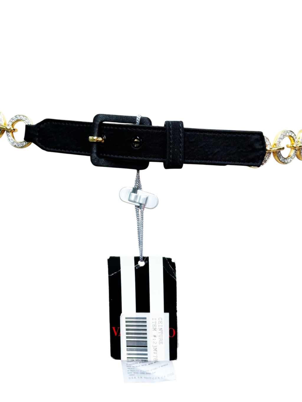 Valentino Crystal Logo Chain Bel