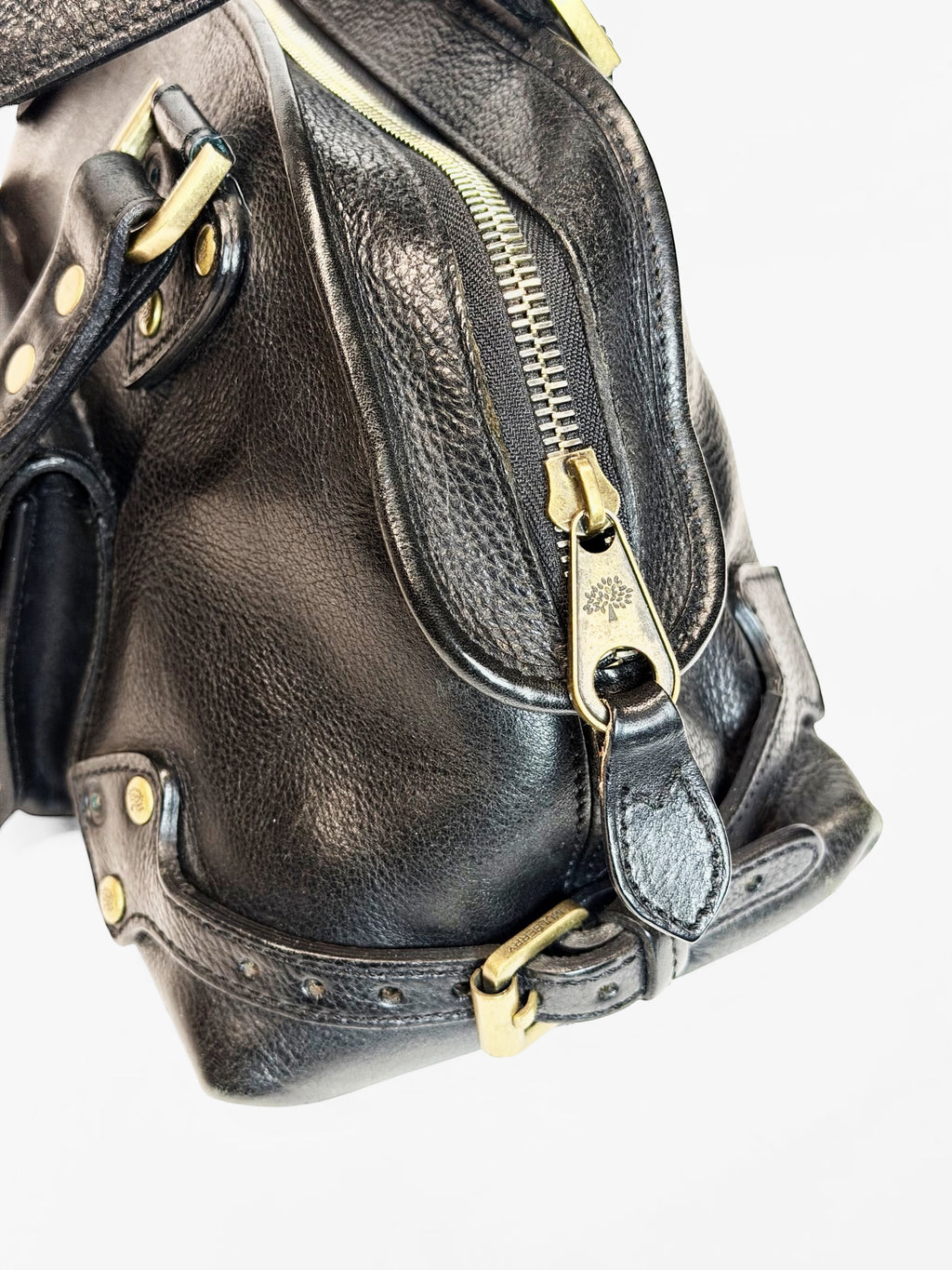 MULBERRY Black Leather Bowler Bag – Early 2000s Icon