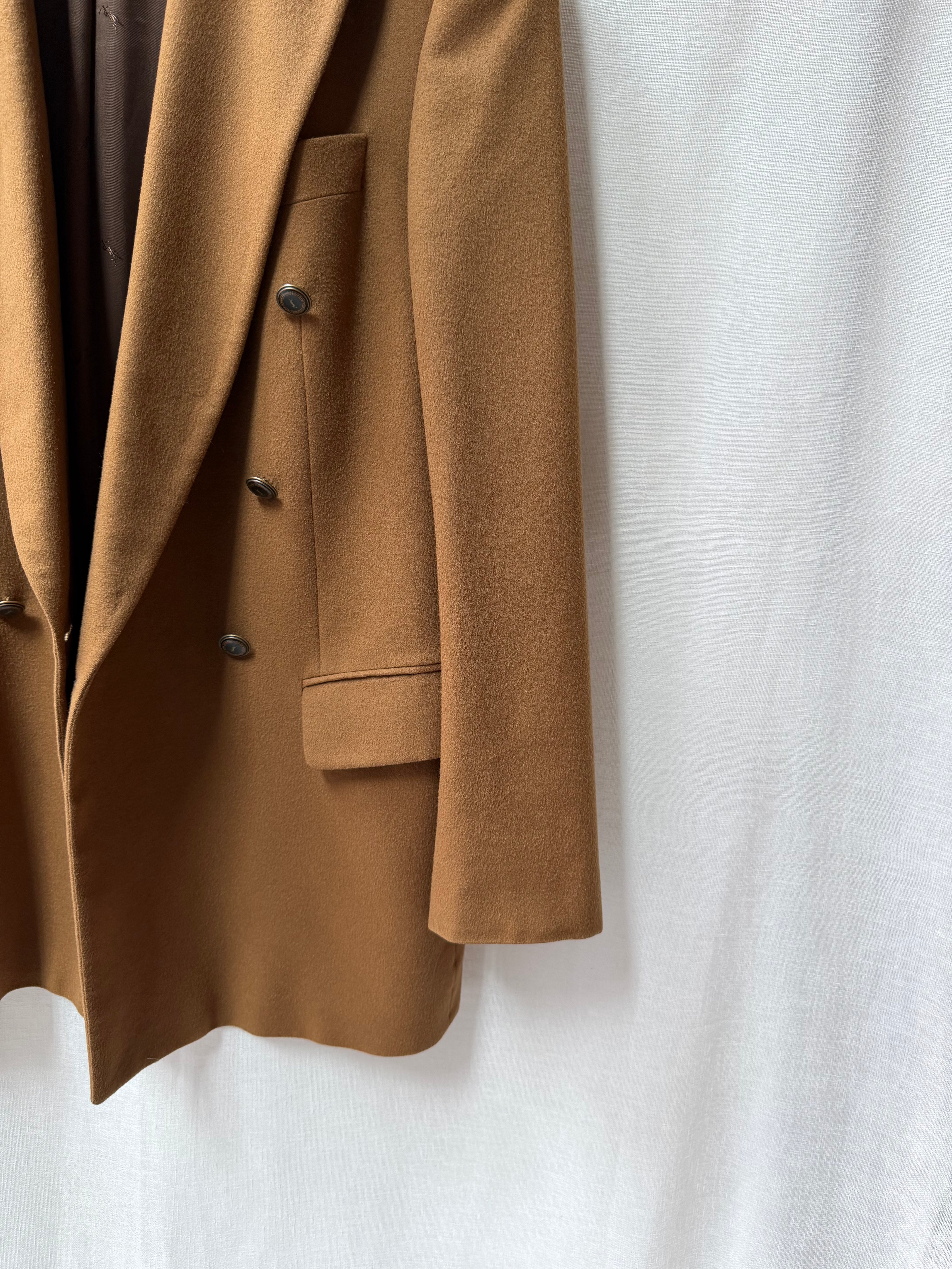 Vintage Yves Saint Laurent Double-Breasted Wool Blazer (Camel)