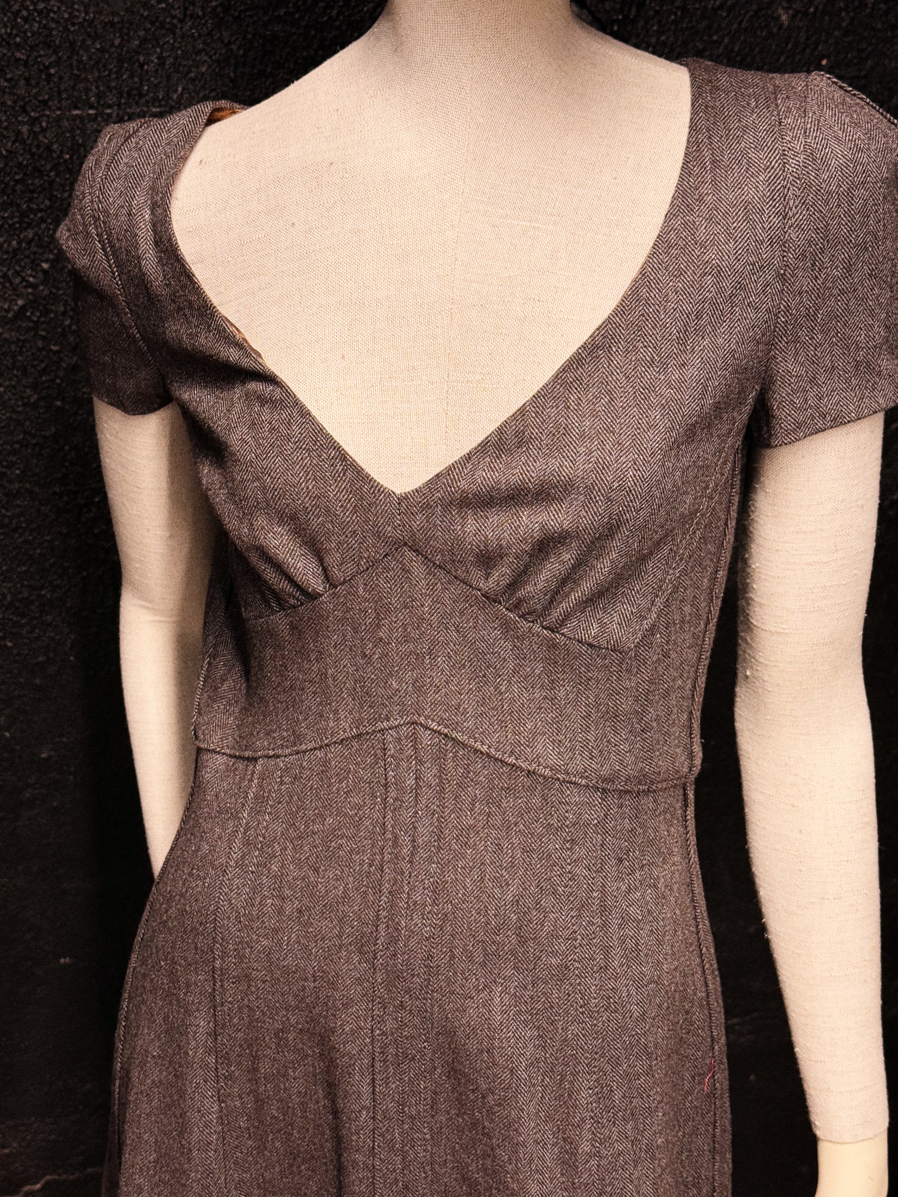 Dolce & Gabbana Wool Dress with Leopard Lining