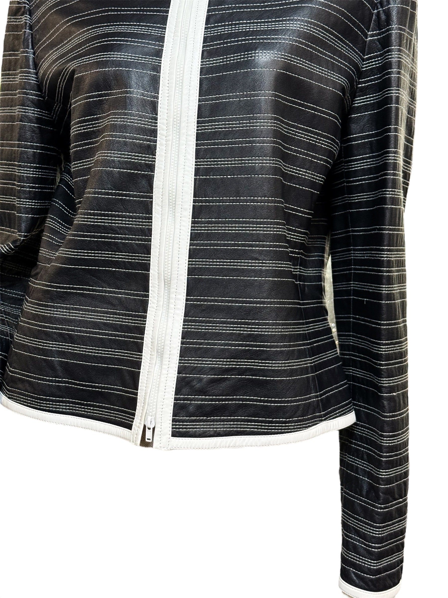 GIORGIO ARMANI Lambskin Leather Jacket with Silk Lining