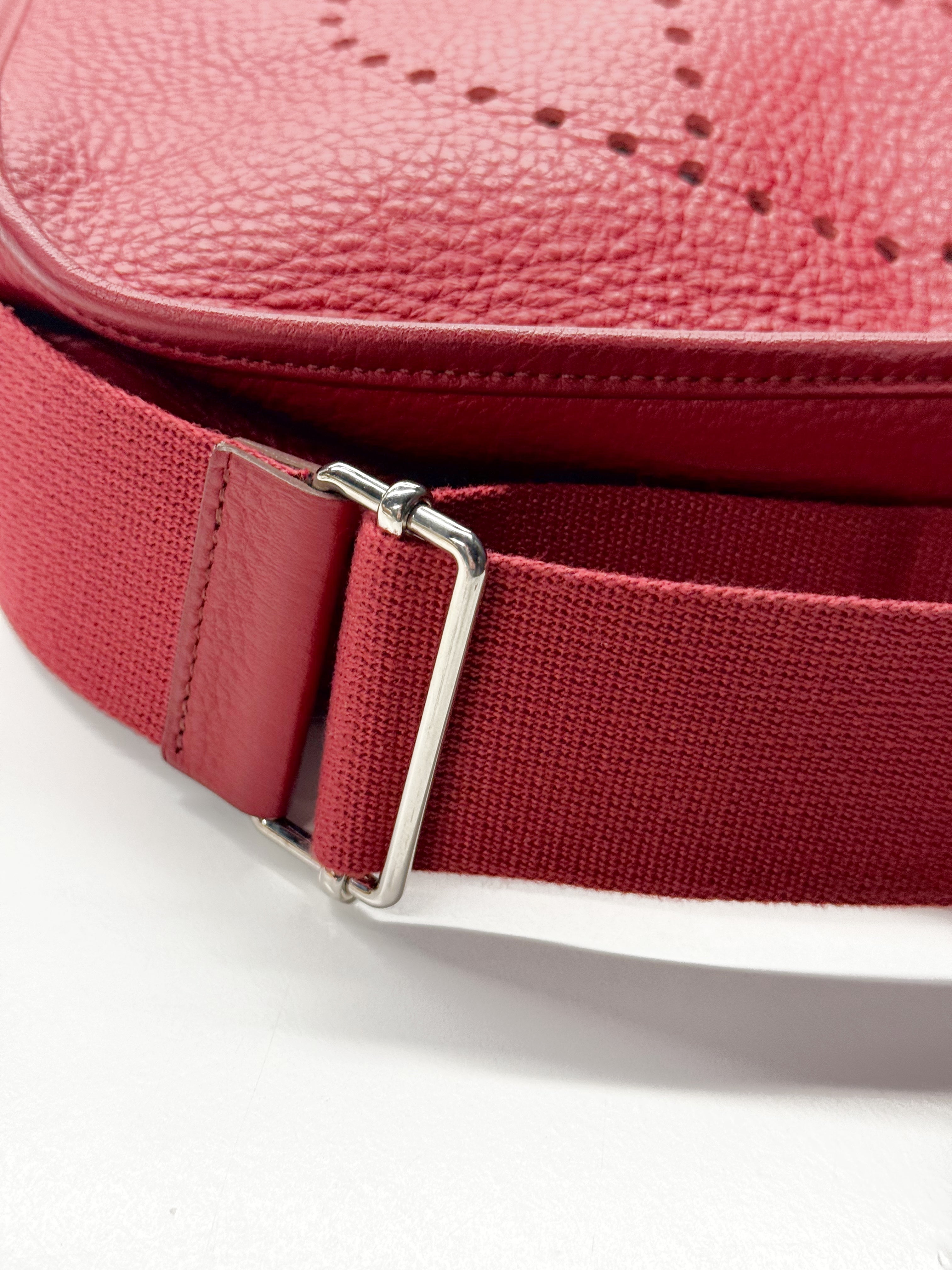 Hermès Evelyne III PM Red Clemence Leather Crossbody Bag