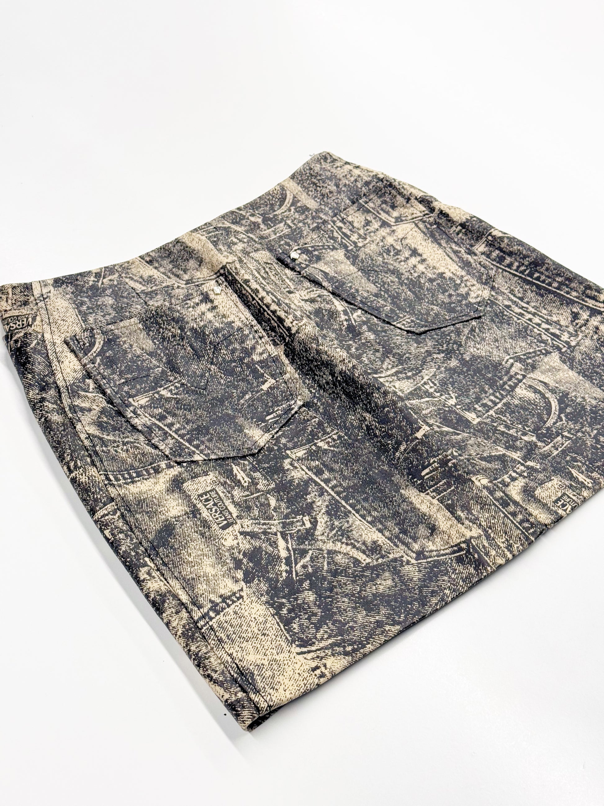 Vintage Versace Jeans Couture Leather Mini Skirt