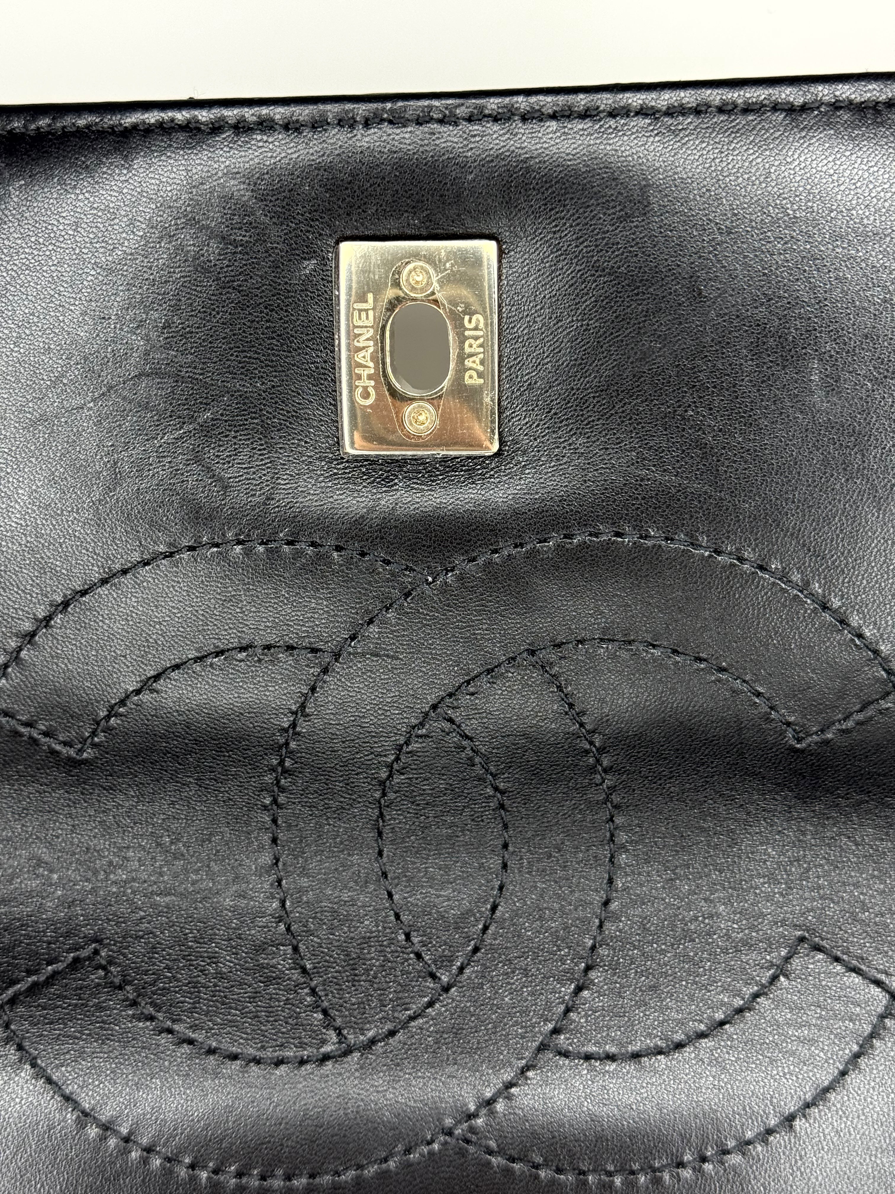 Chanel Chevron Caviar Top Handle Bag — Black Lambskin, Gold Hardware