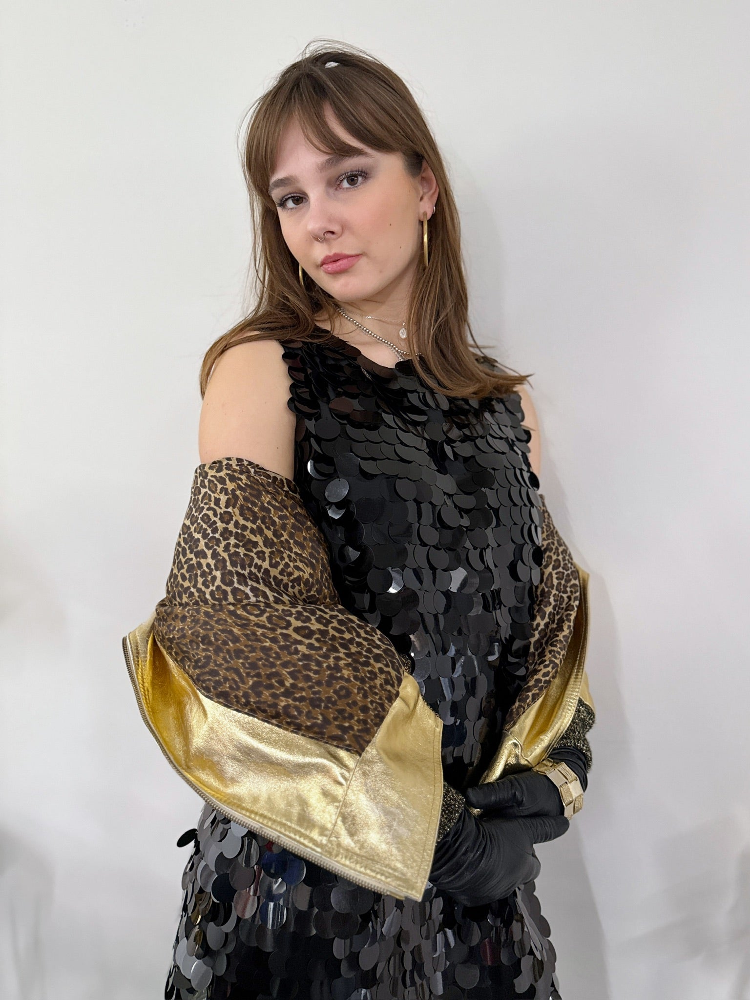 Hobbs Black Sequin Dress - EU 40