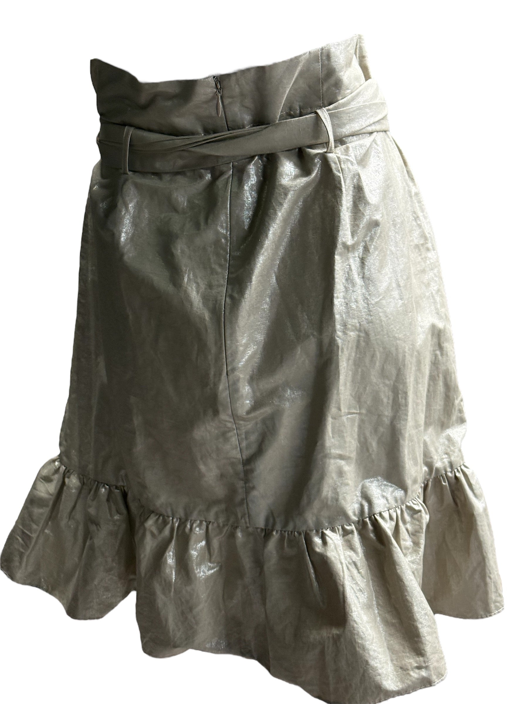 Isabel Marant Metallic Ruffled Wrap Skirt