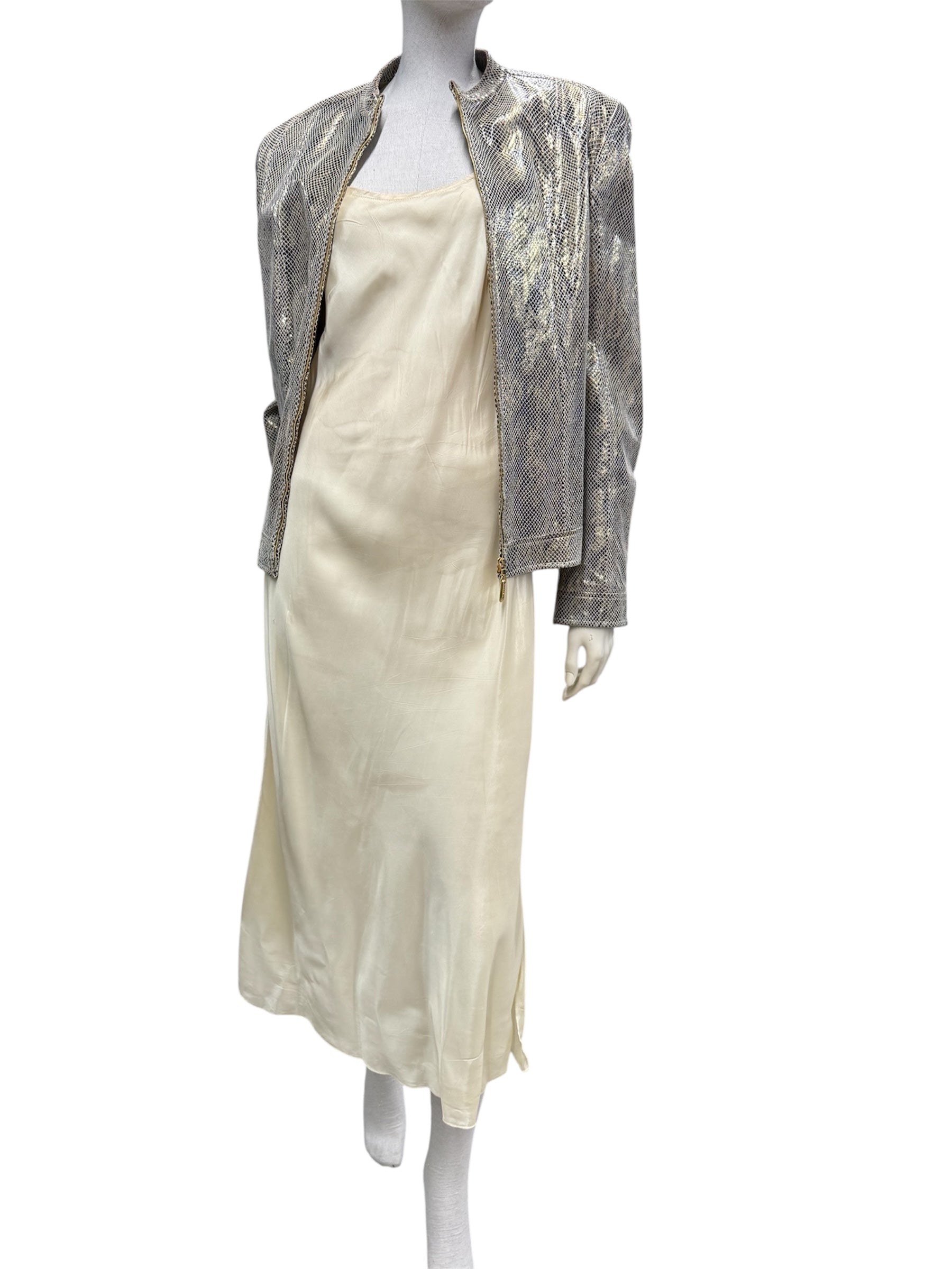 ESCADA Metallic Gold Lamb Leather Jacket