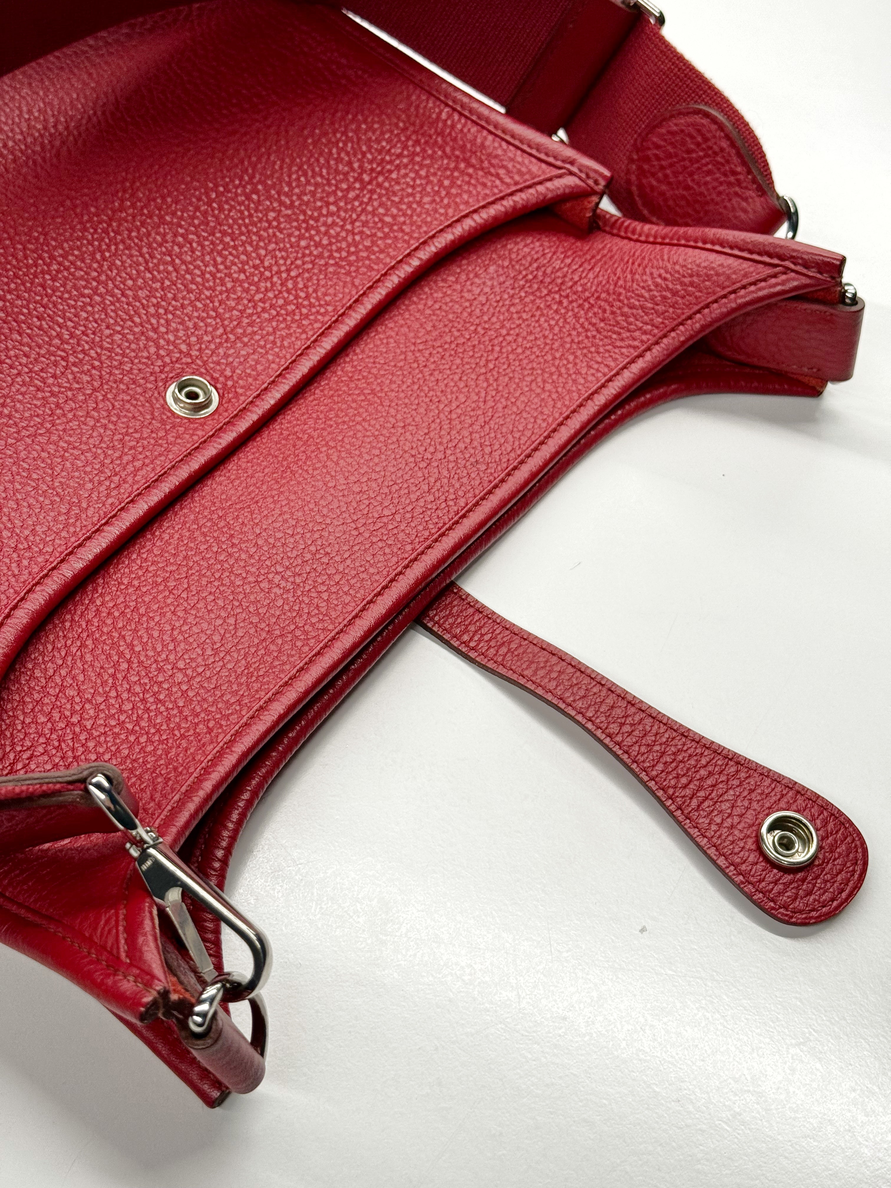 Hermès Evelyne III PM Red Clemence Leather Crossbody Bag
