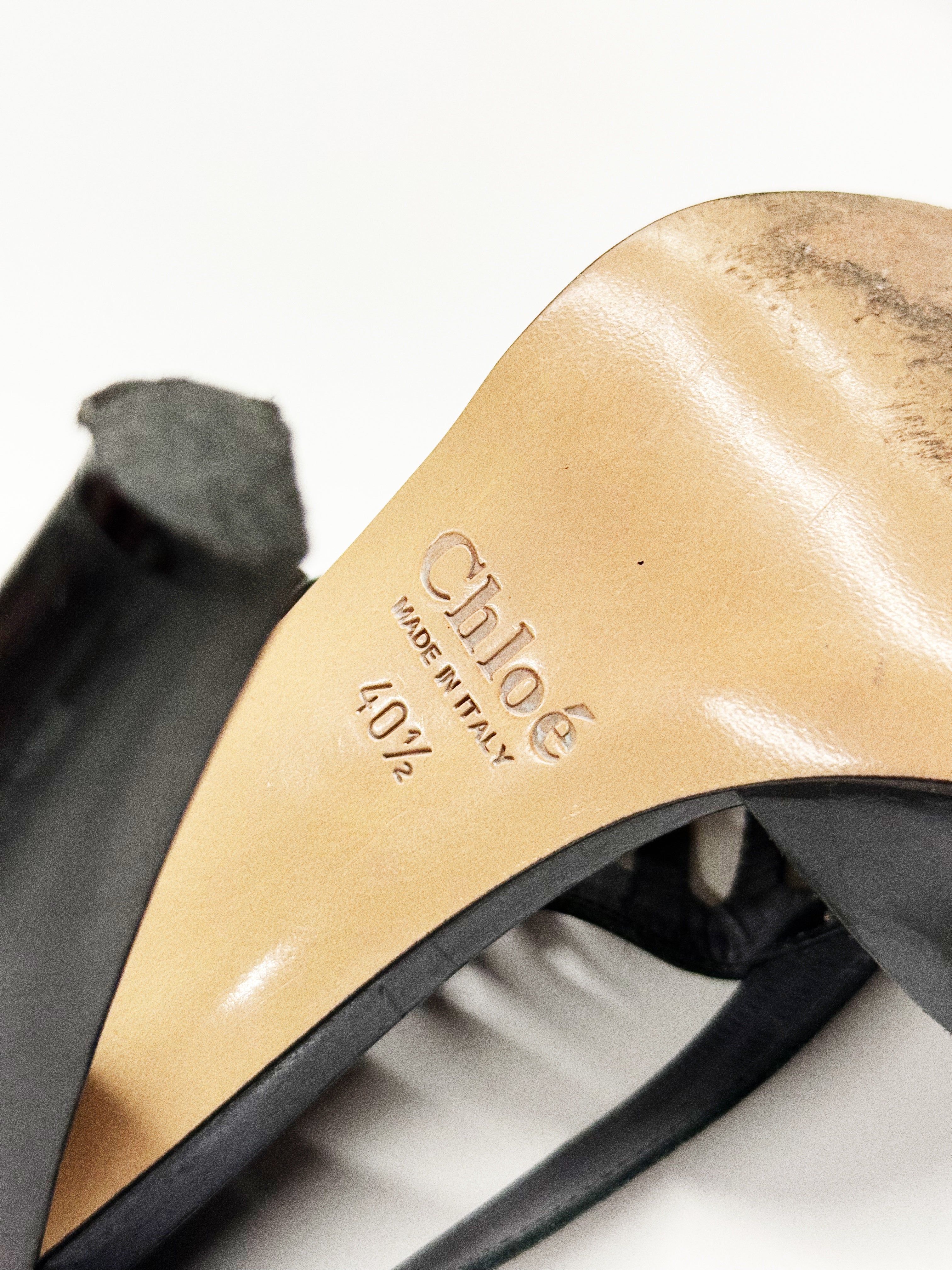 Chloé Dark Grey Cutout High Heel Sandals