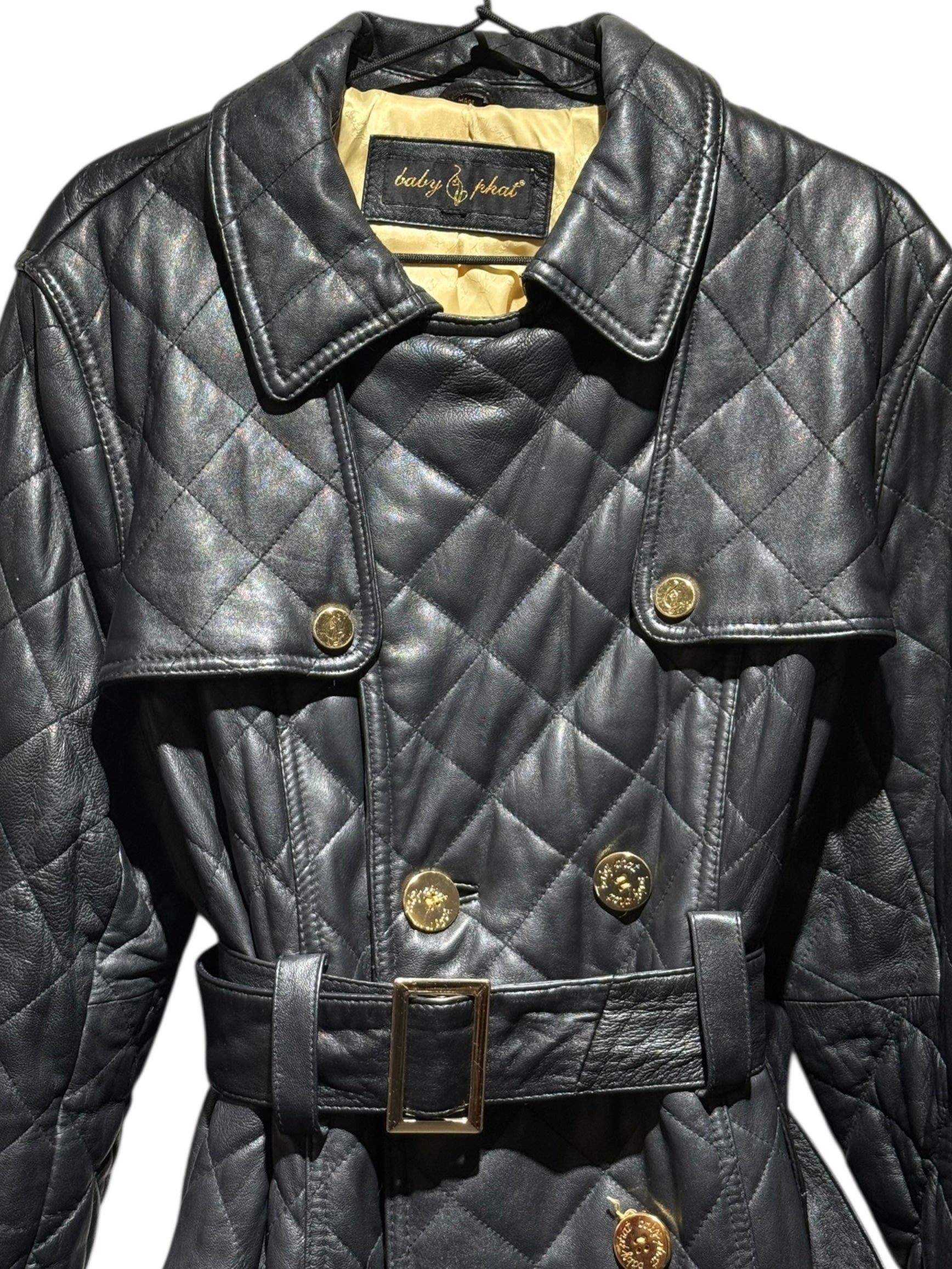 Baby Phat Vintage Quilted Leather Trench Coat
