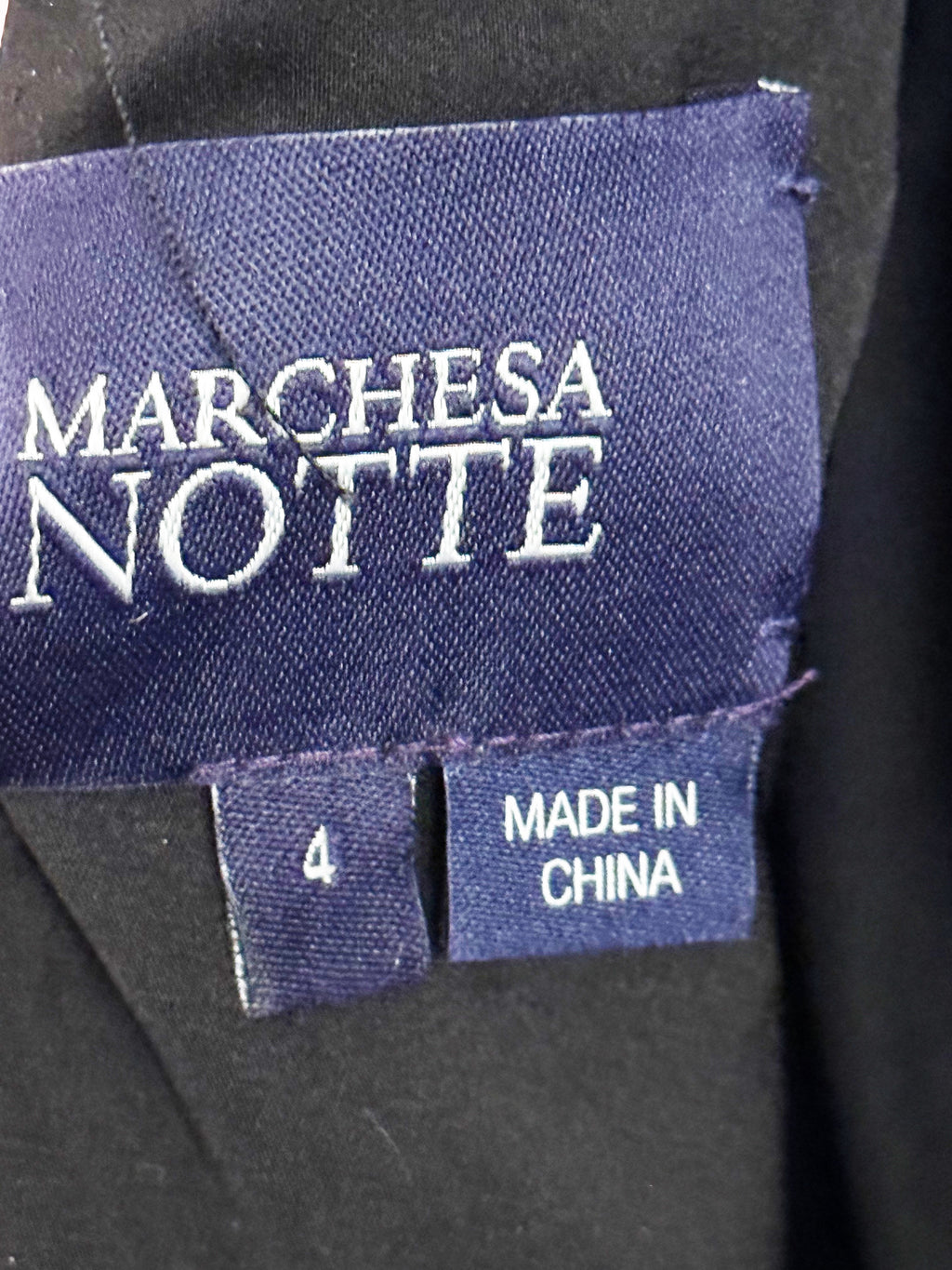 MARCHESA NOTTE Black Embellished Cocktail Dress