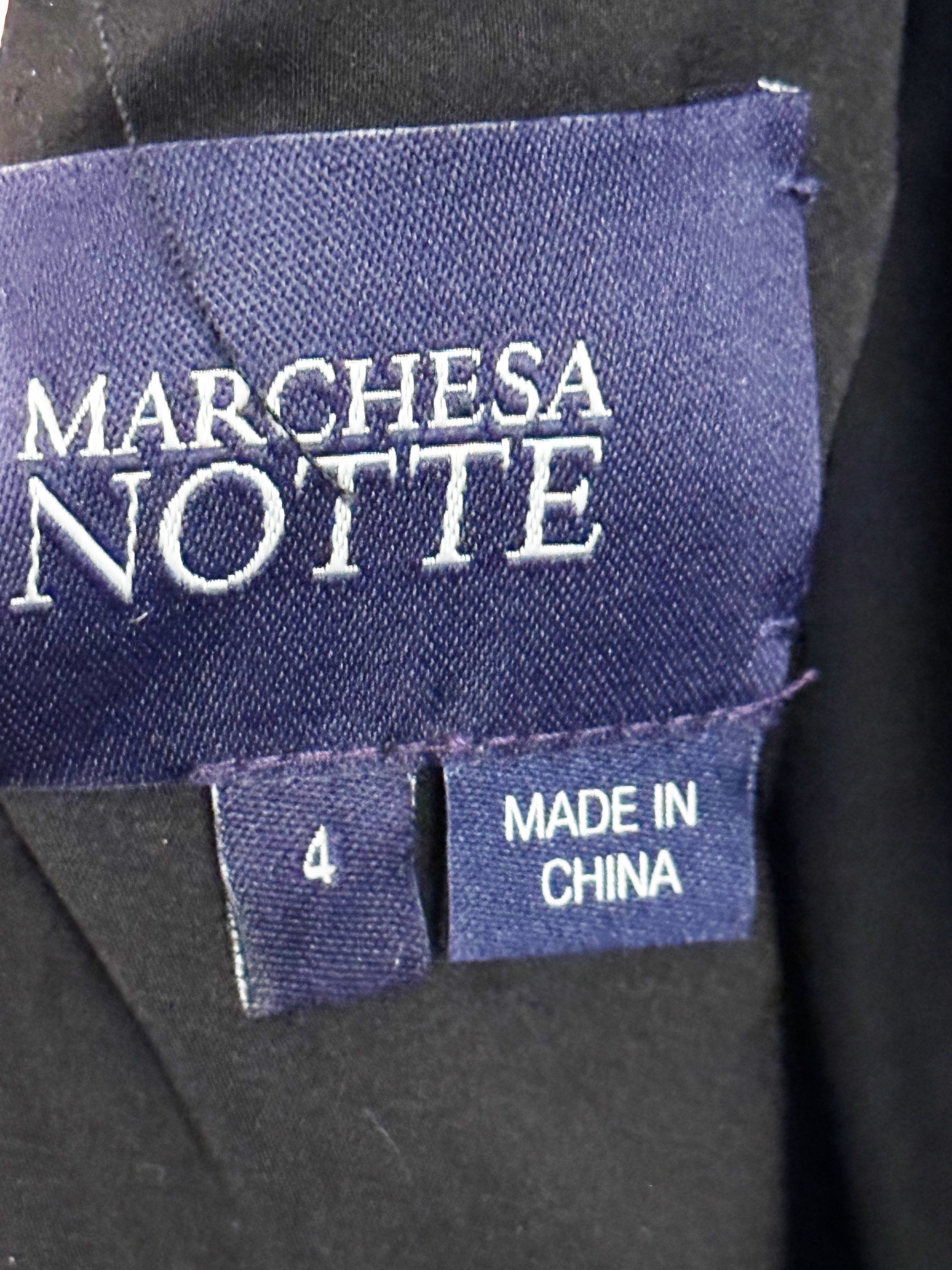 MARCHESA NOTTE Black Embellished Cocktail Dress