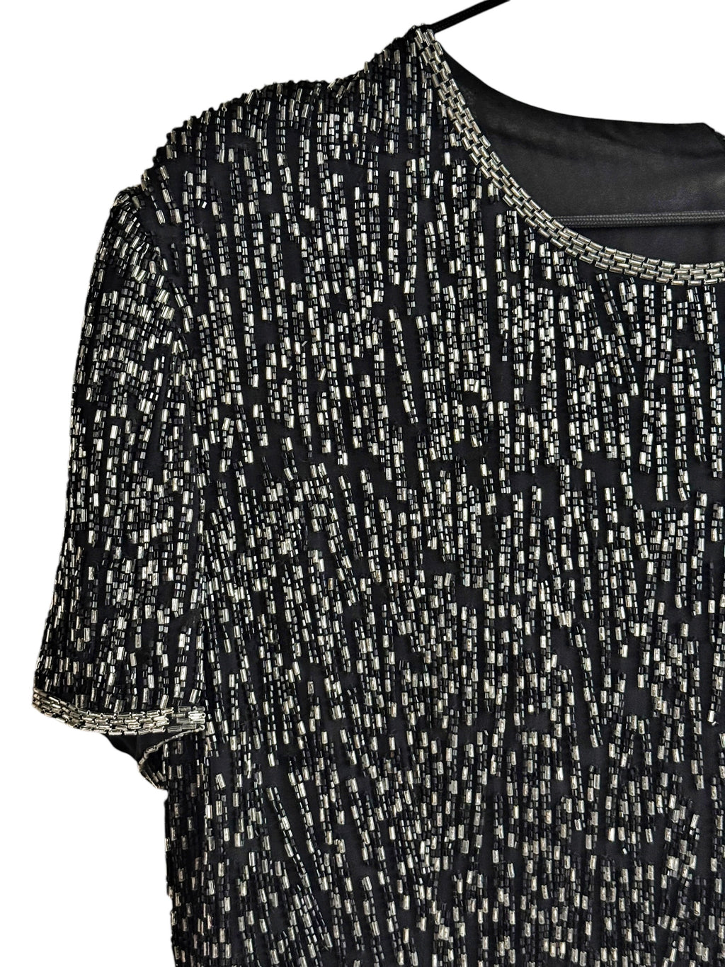 Eva Lie Beaded Silk Top - M