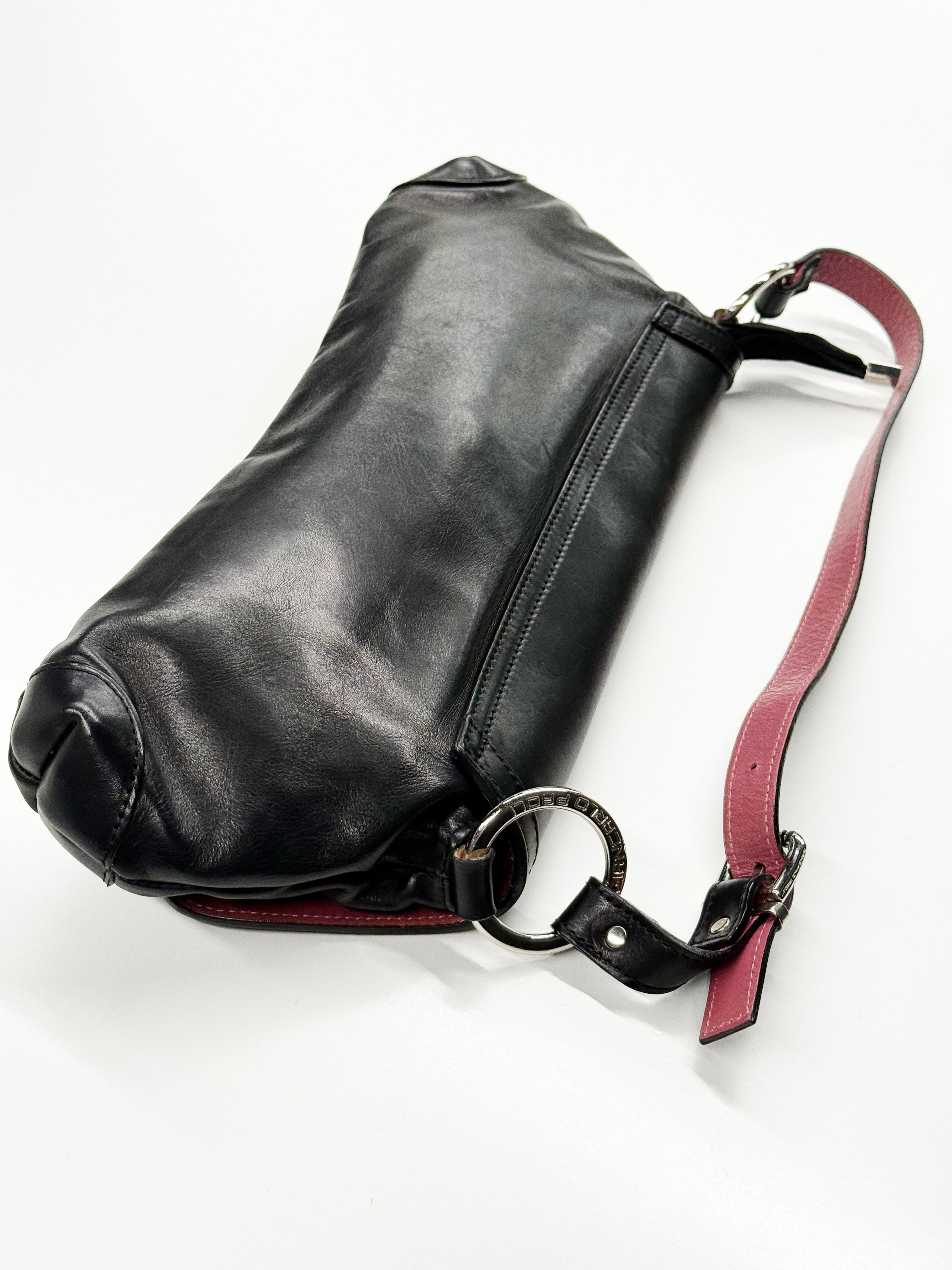 Giancarlo Proli Black Leather Shoulder Bag
