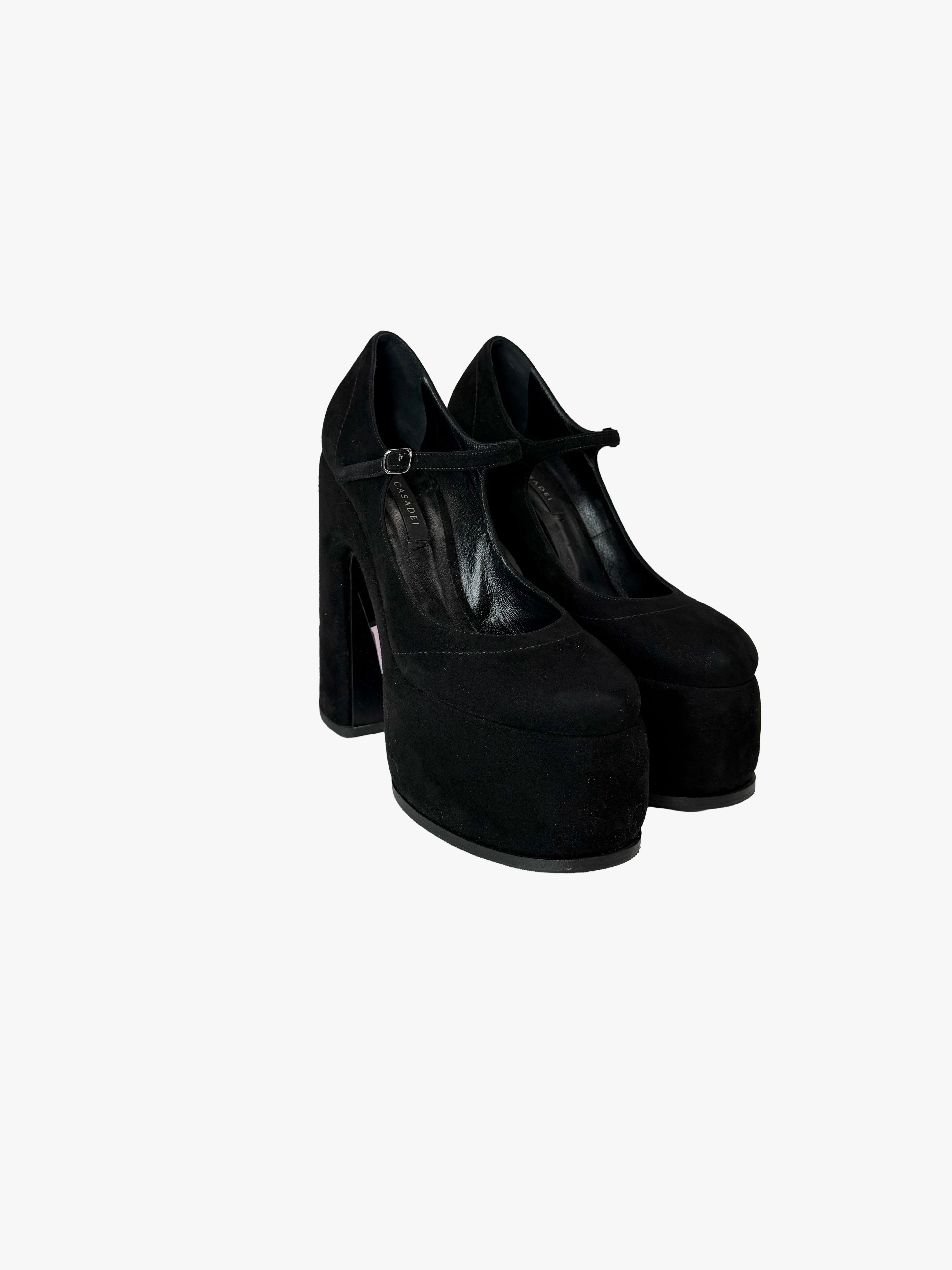 Casadei Rock Mary Jane Suede Pumps