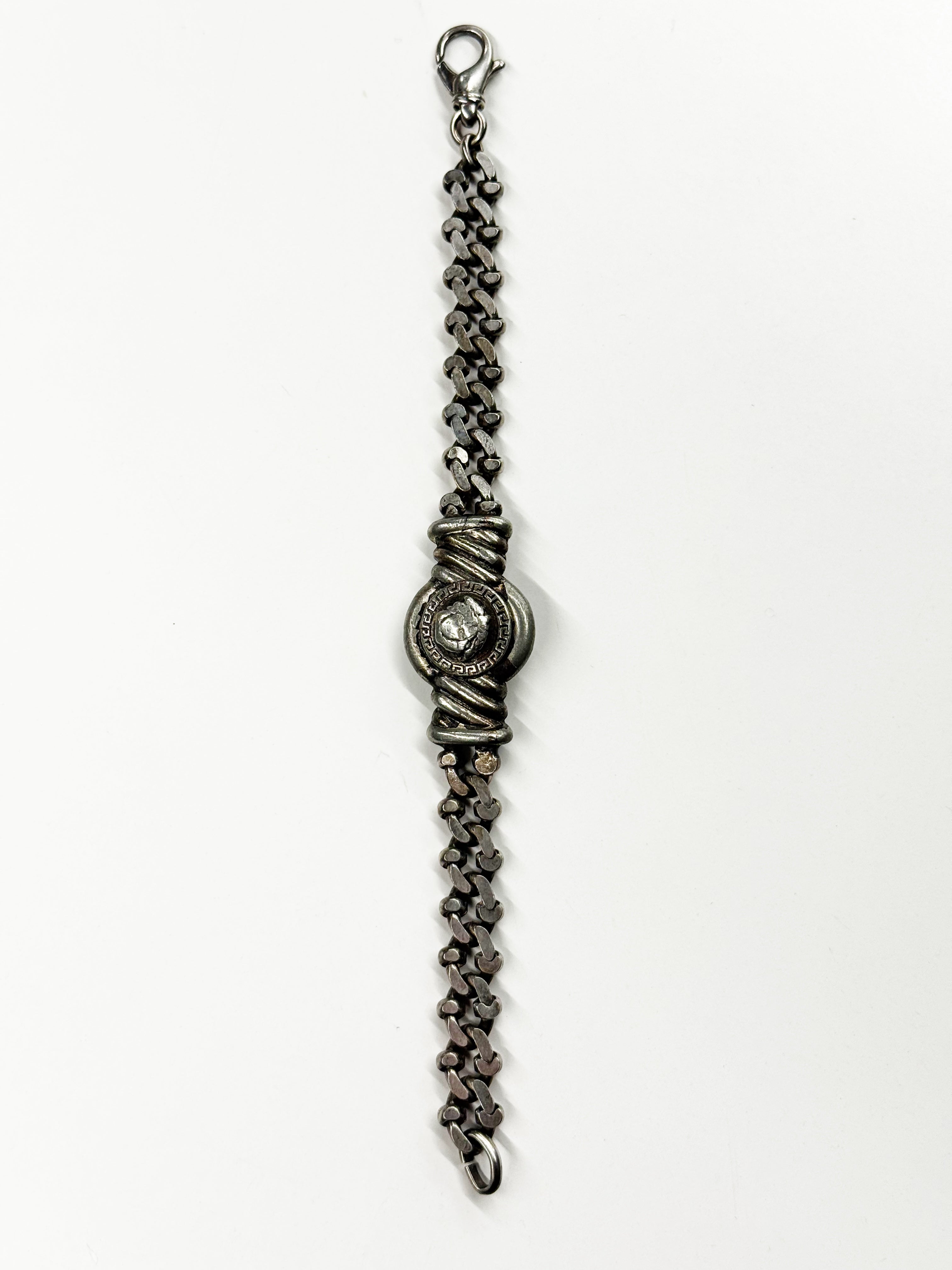 Vintage Gianni Versace Silver-Tone Medusa Chain Bracelet – Made in Italy