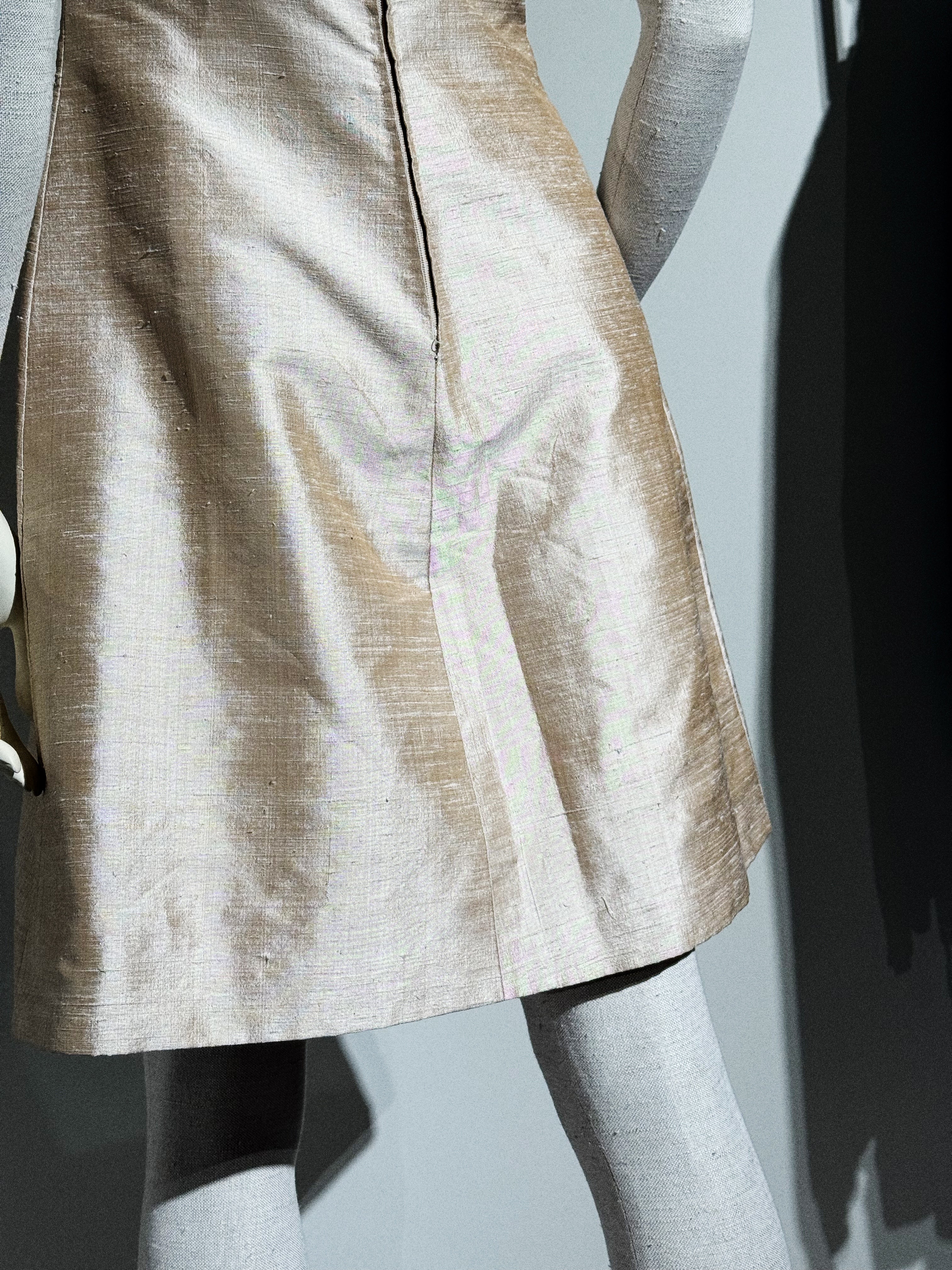 Vintage Petit Atelier Champagne Silk Dress