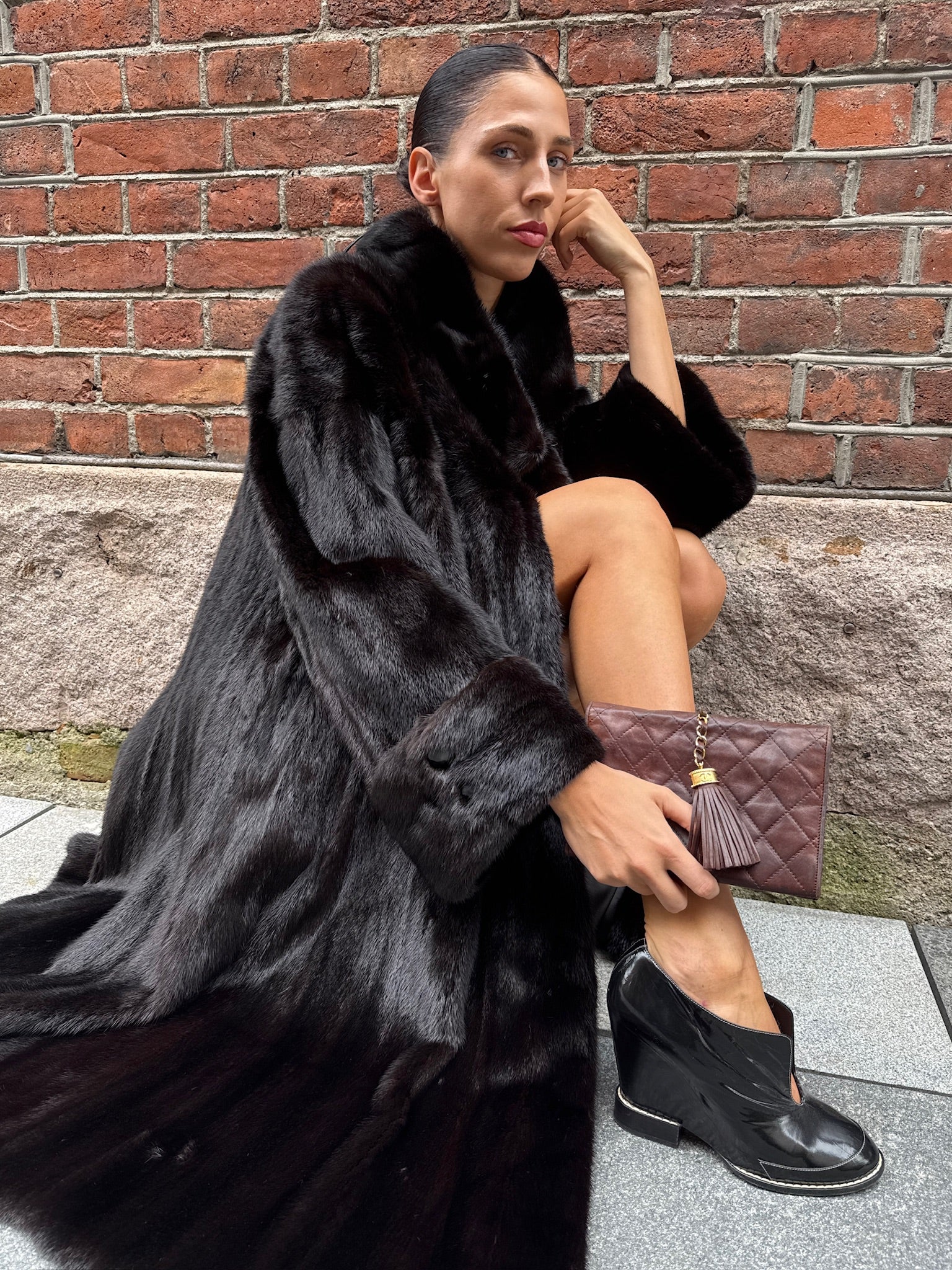 Chloé Black Patent Leather Wedge Ankle Boots - 38 1/2