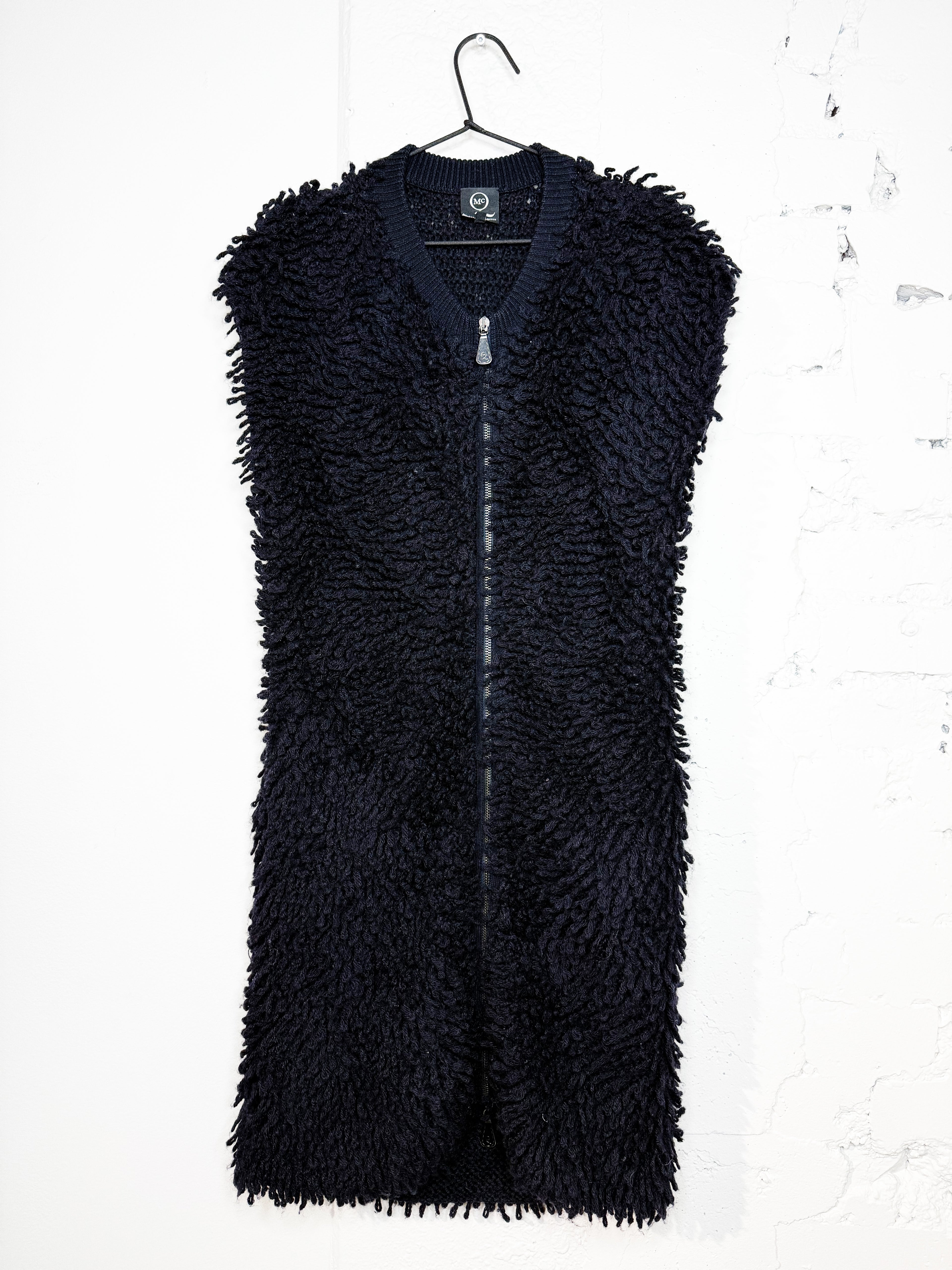 ALEXANDER MCQUEEN WOOL KNIT VEST – BLACK – SIZE XS