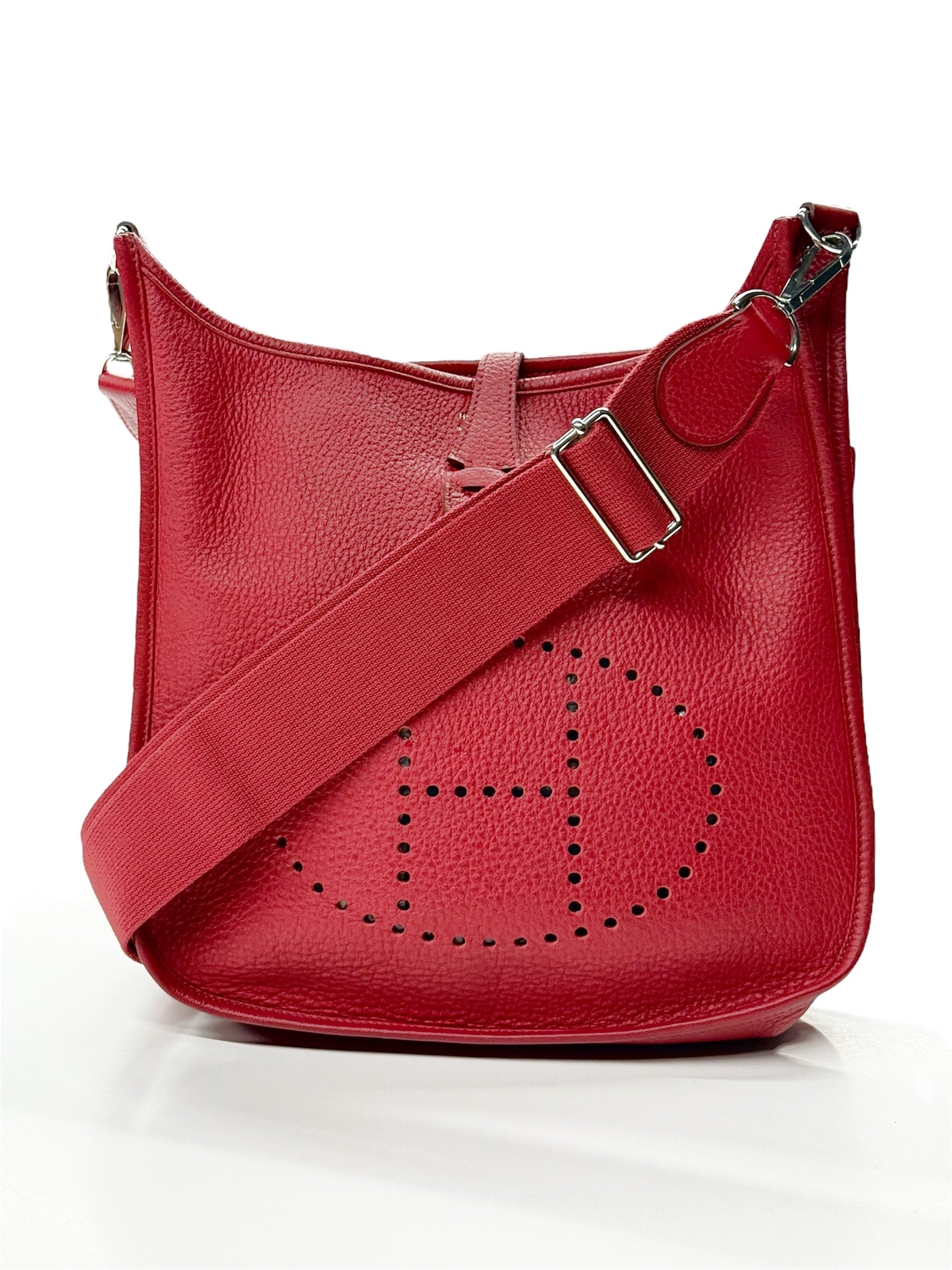 Hermès Evelyne III PM Red Clemence Leather Crossbody Bag