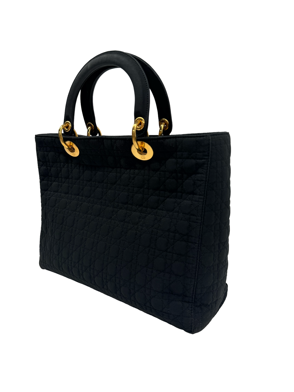 Vintage Lady Dior Large - Black Quilted Nylon