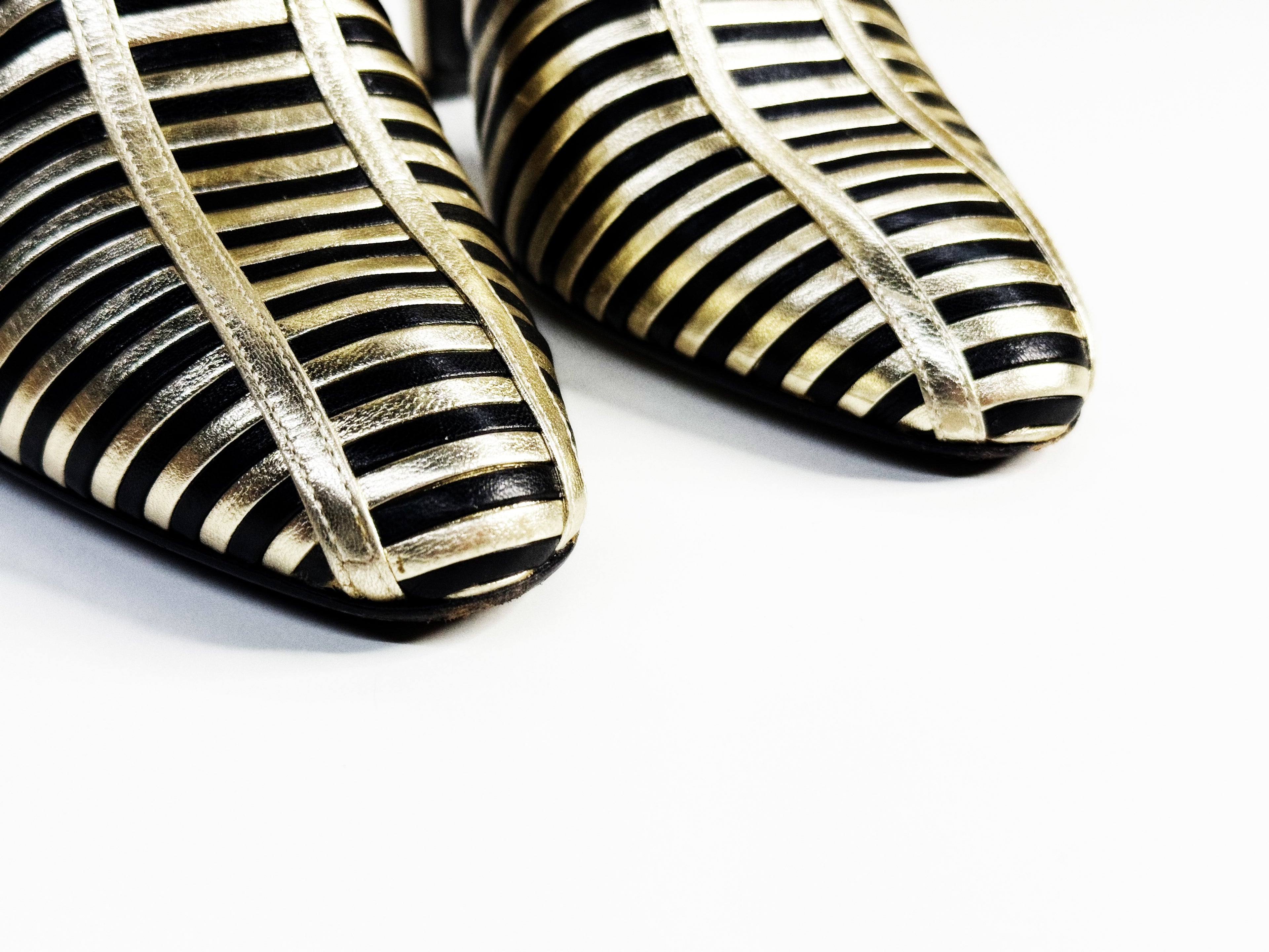 Valentino Garavani Metallic Striped Knee-High Boots