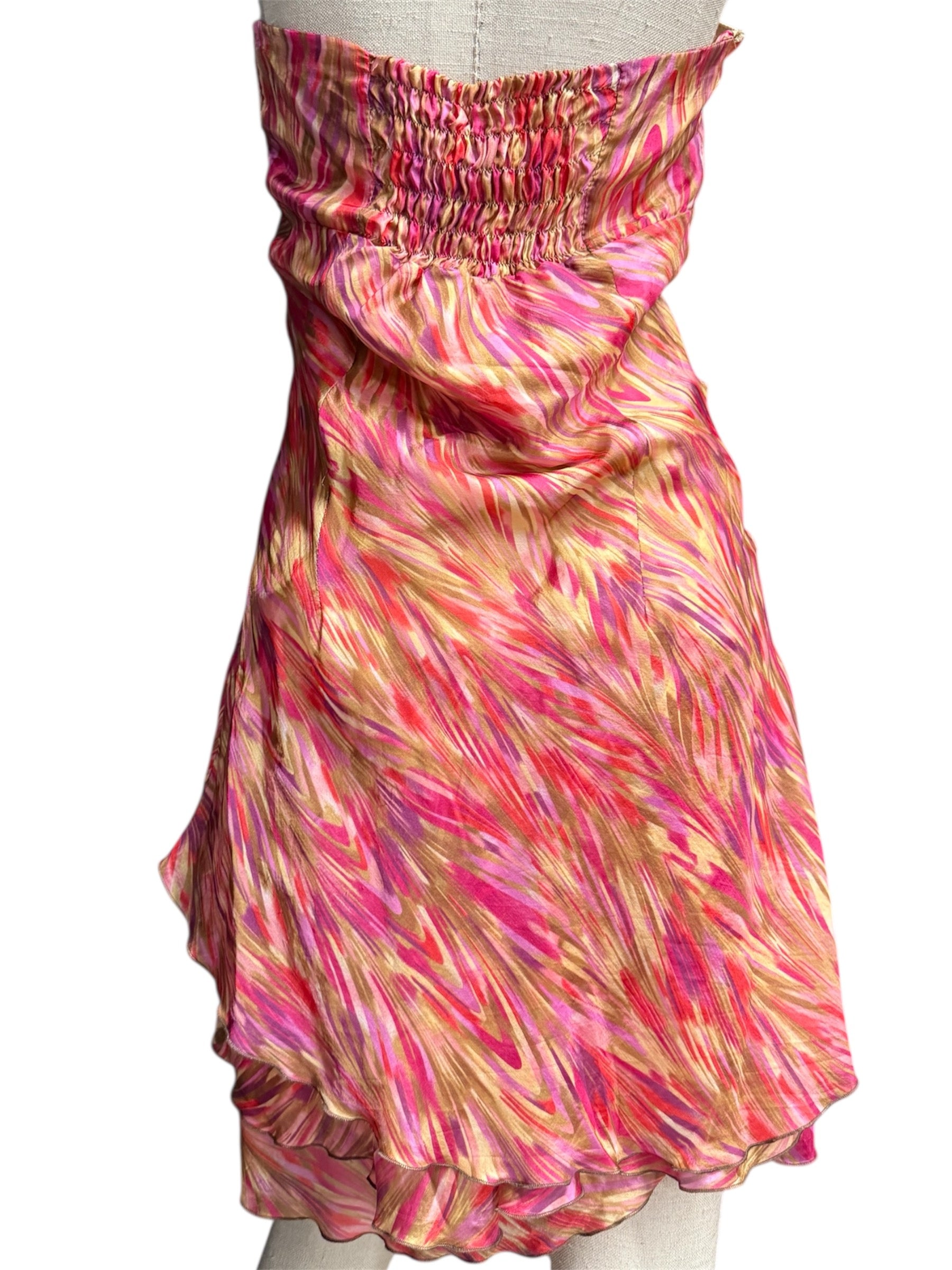 KOR@KOR Multicolor Strapless Silk-Cotton Dress