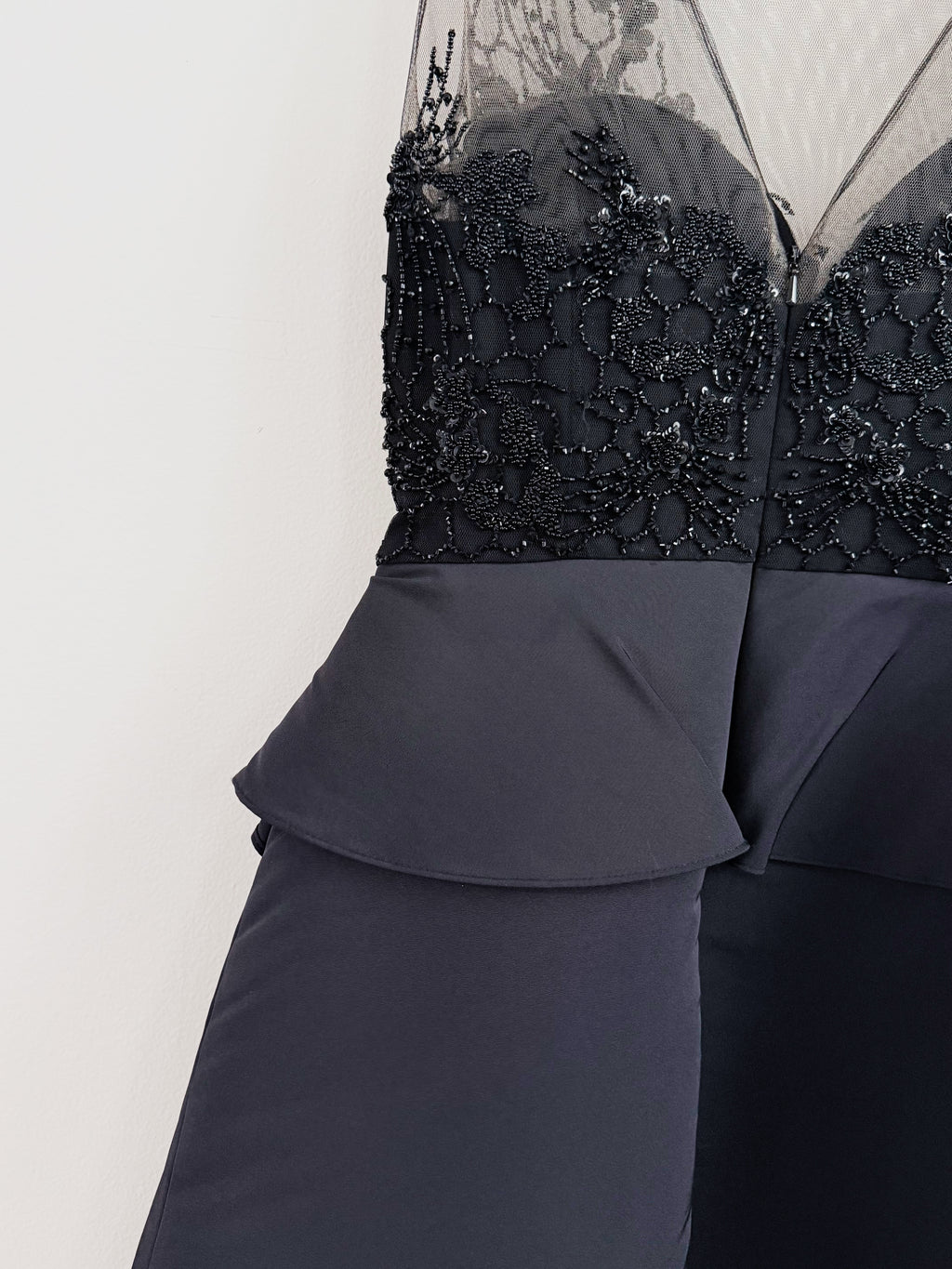 MARCHESA NOTTE Black Embellished Cocktail Dress