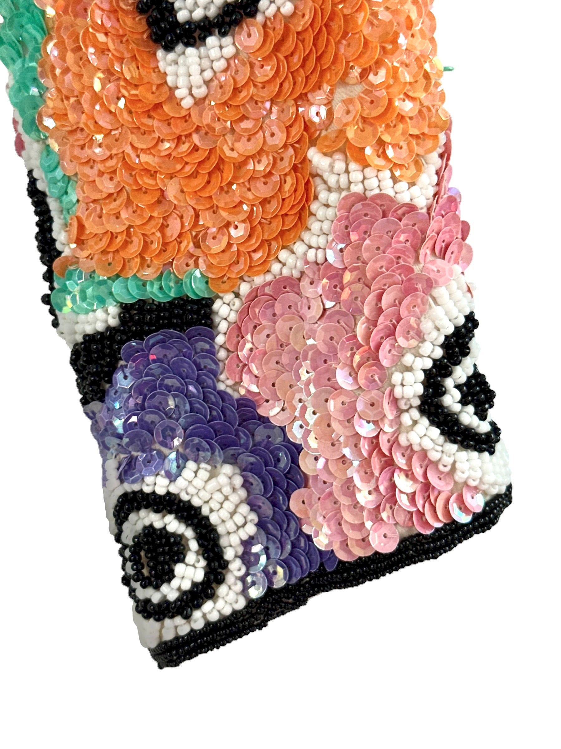 Vintage Black Tie Sequin Floral Silk Jacket - EU 38–40