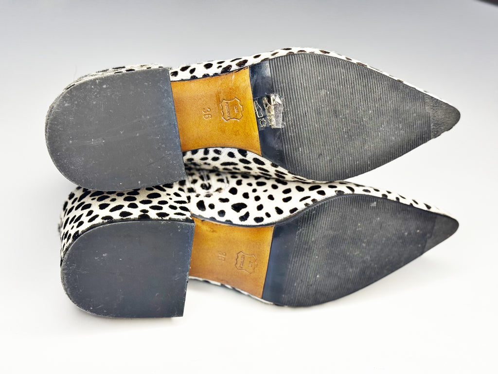 SINCE OSLO Dalmatian Pony Hair Ankle Boots - 36