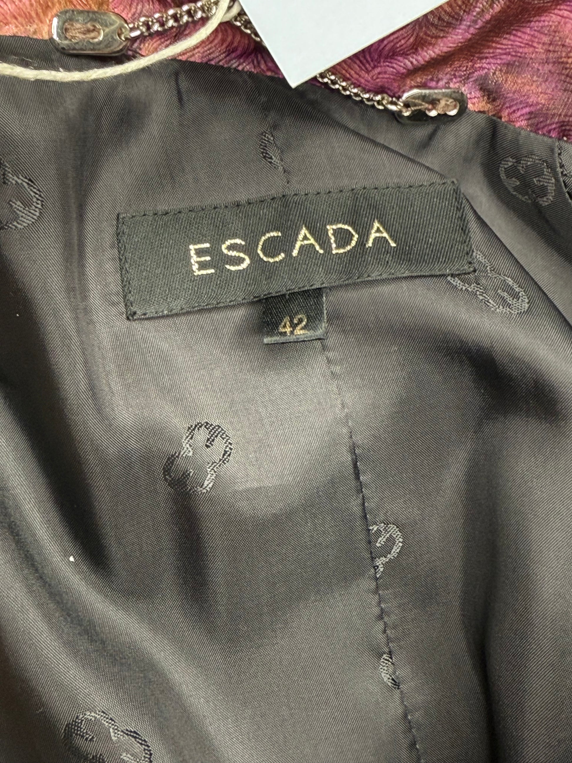 Escada Pink Zebra-Print Trench Coat
