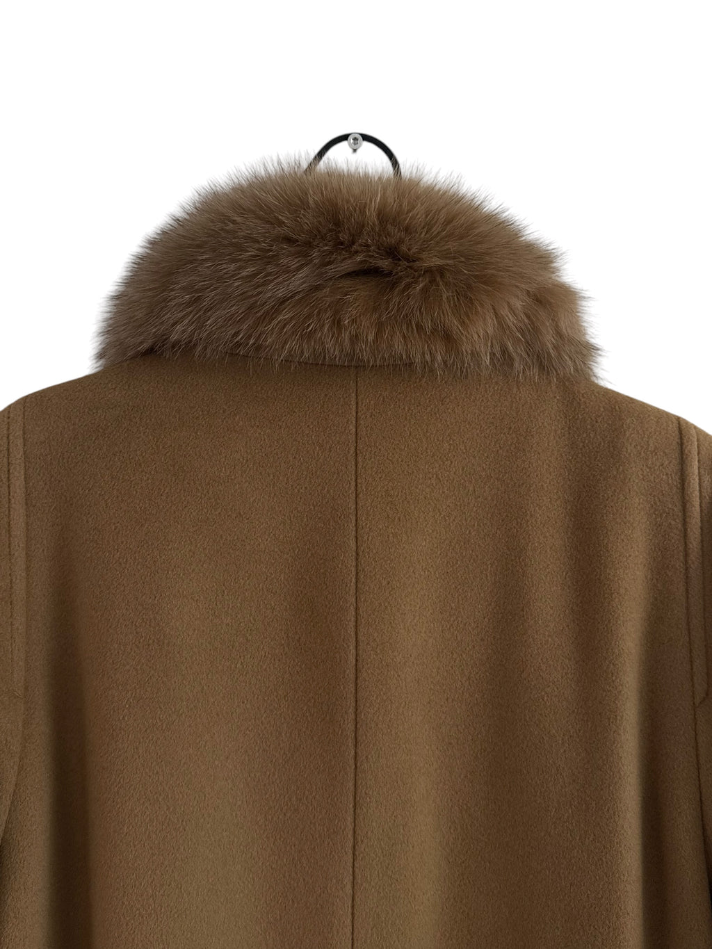 Marcona Camel Wool-Cashmere Coat with Fur Collar