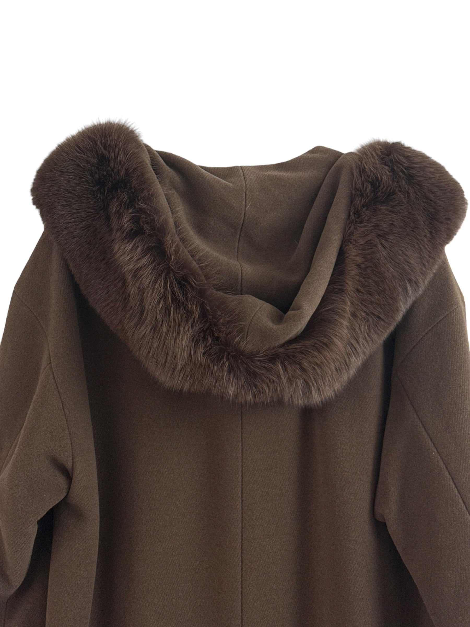 Antonette Wool-Angora Coat with Fur Collar - EU 40