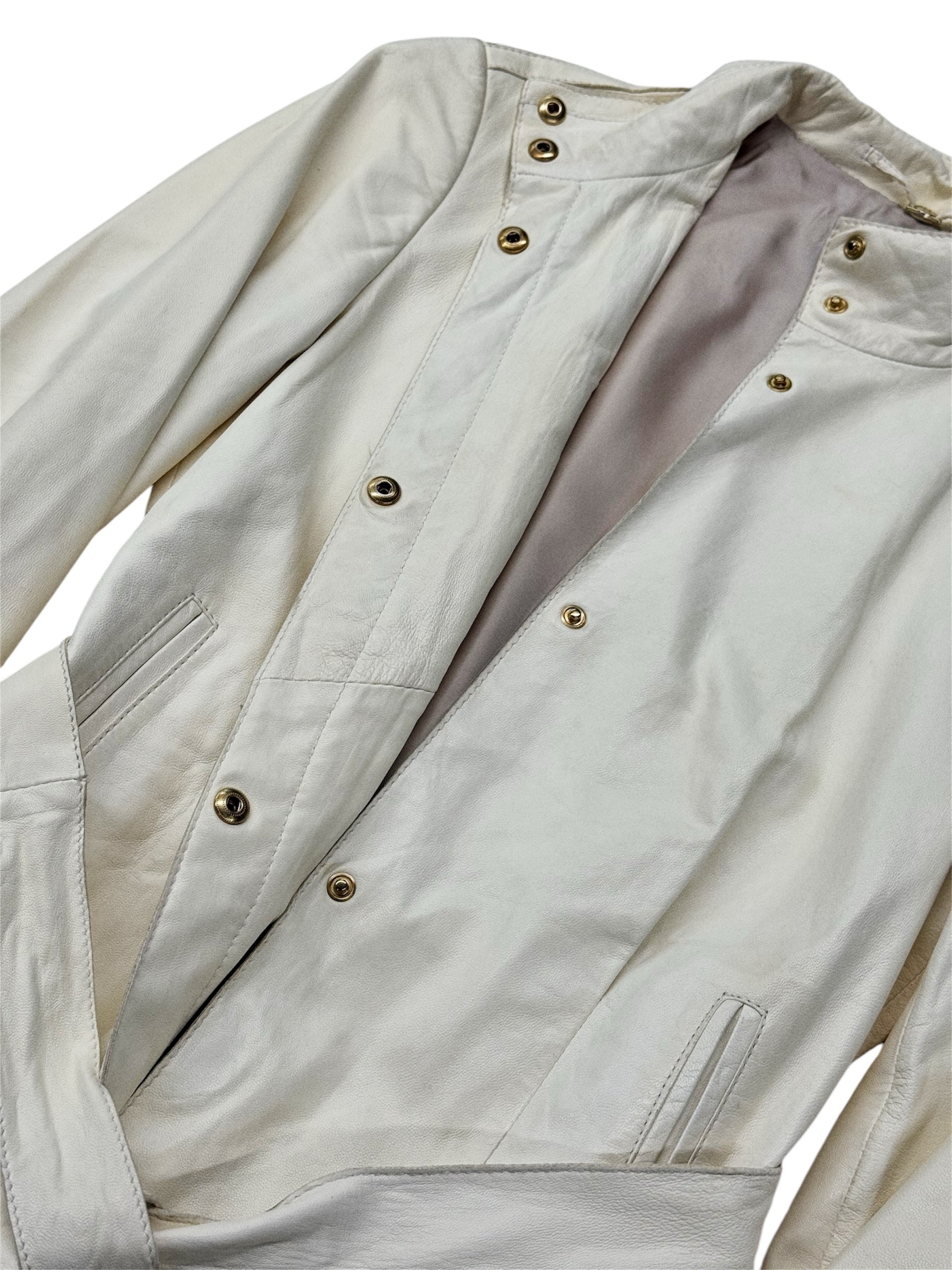 HUGO BOSS Lamb Leather Belted Jacket